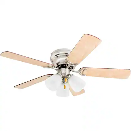 Front. Prominence Home - Prominence Home Whitley 42 Inch Indoor Ceiling Fan with Pull Chain, Bright Brass - Bright Brass.