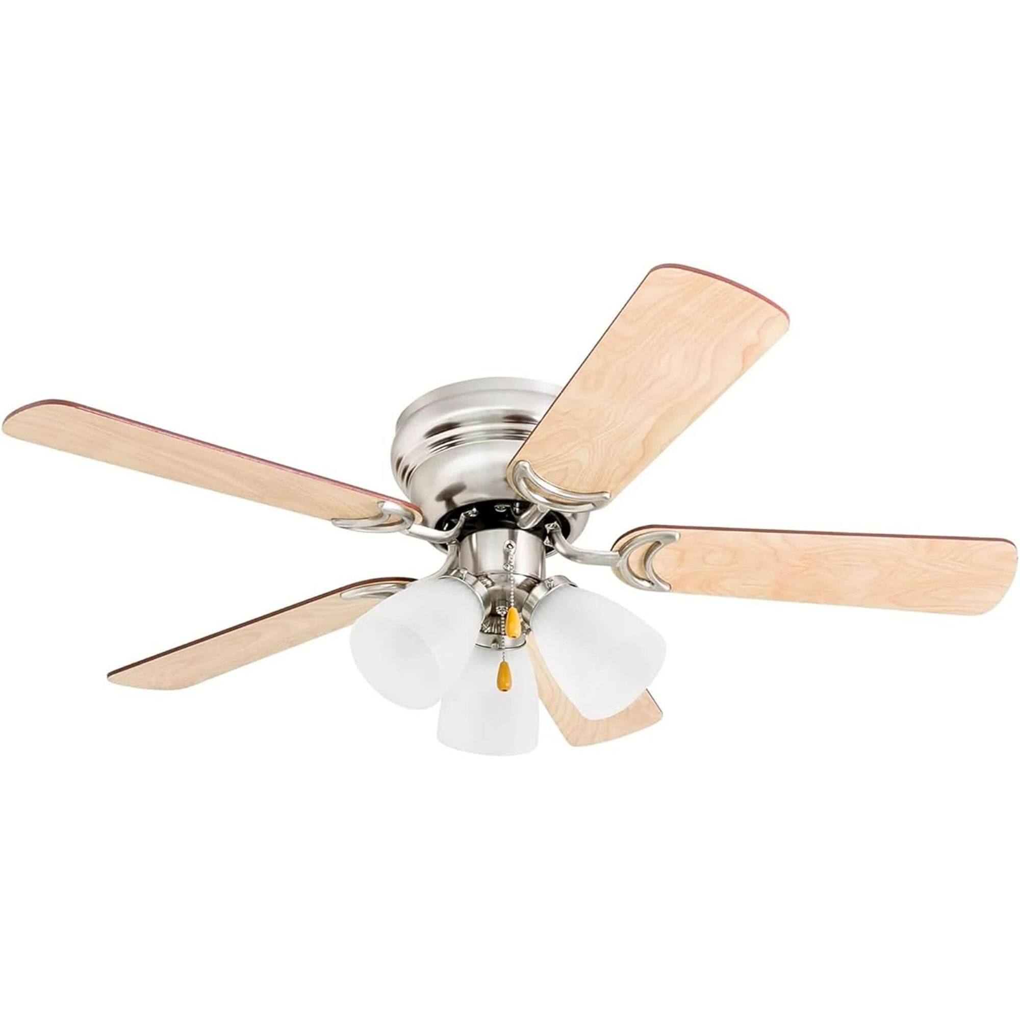 Front. Prominence Home - Prominence Home Whitley 42 Inch Indoor Ceiling Fan with Pull Chain, Bright Brass - Bright Brass.