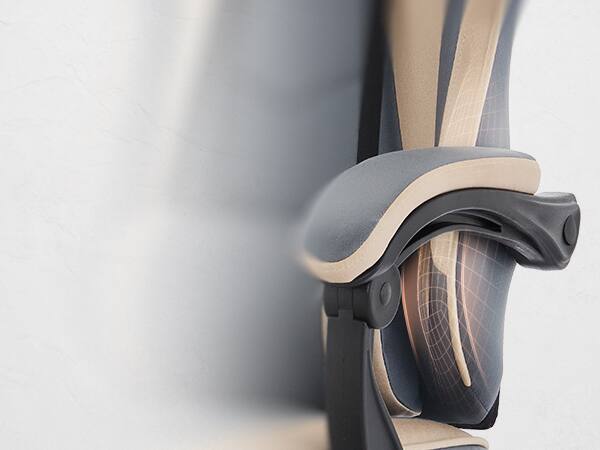 Alt View 6. Siljoy - Blue Beige Gaming Chair with Massage Lumbar Support & Footrest - Ergonomic Computer Chair Adjustable to 135° - Beige+Blue.