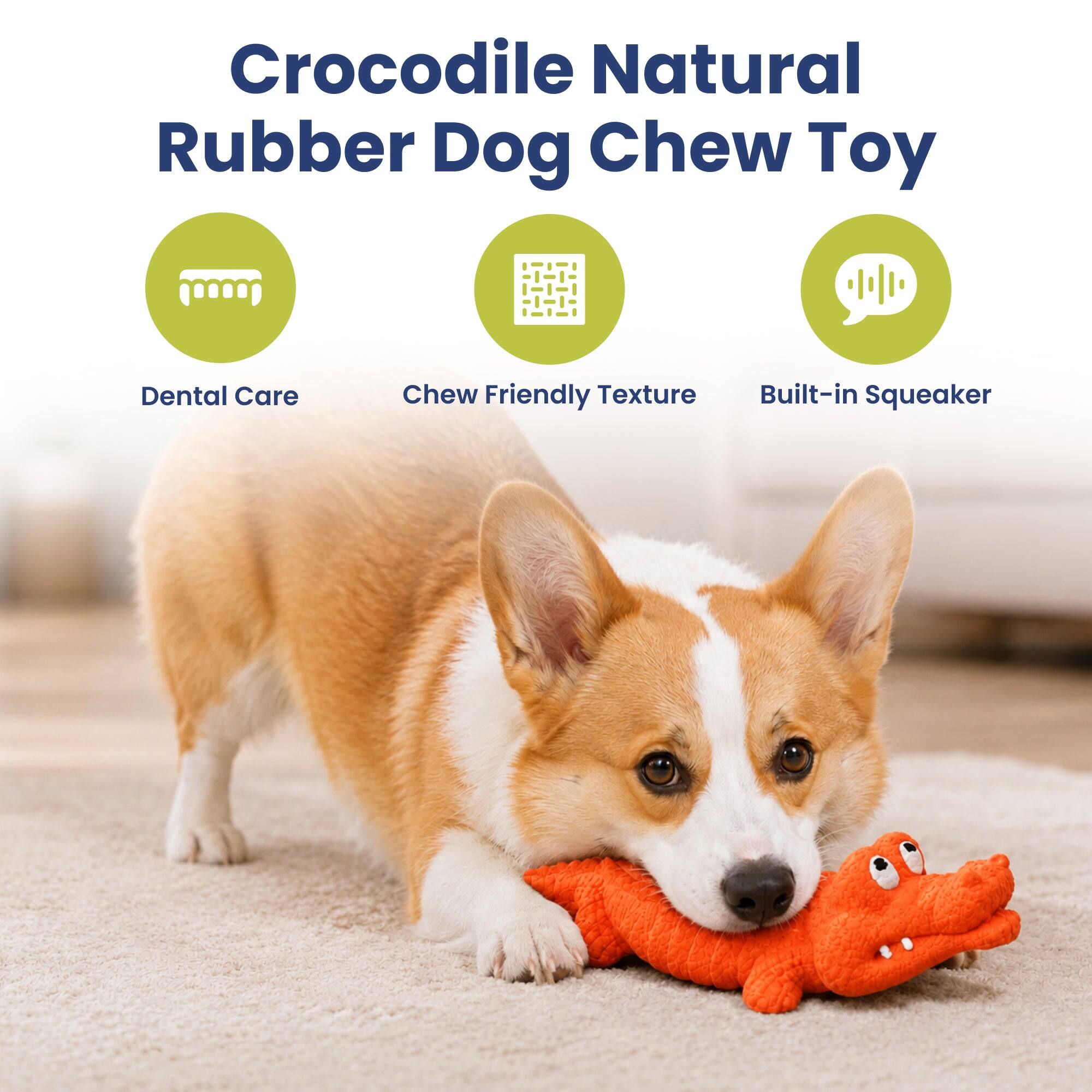 Crocodile Natural Rubber Dog Chew Toy

Dental Care
Chew Friendly Texture
Built-in Squeaker