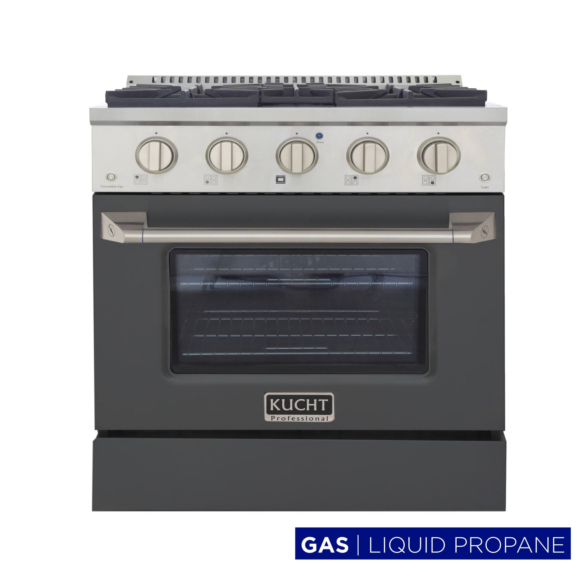 Kucht - 30 in. 4.2 cu. ft. Propane Gas Range with Sealed Burners and Convection Oven in Cement Grey - Cement Gray price history on PriceWatchPro