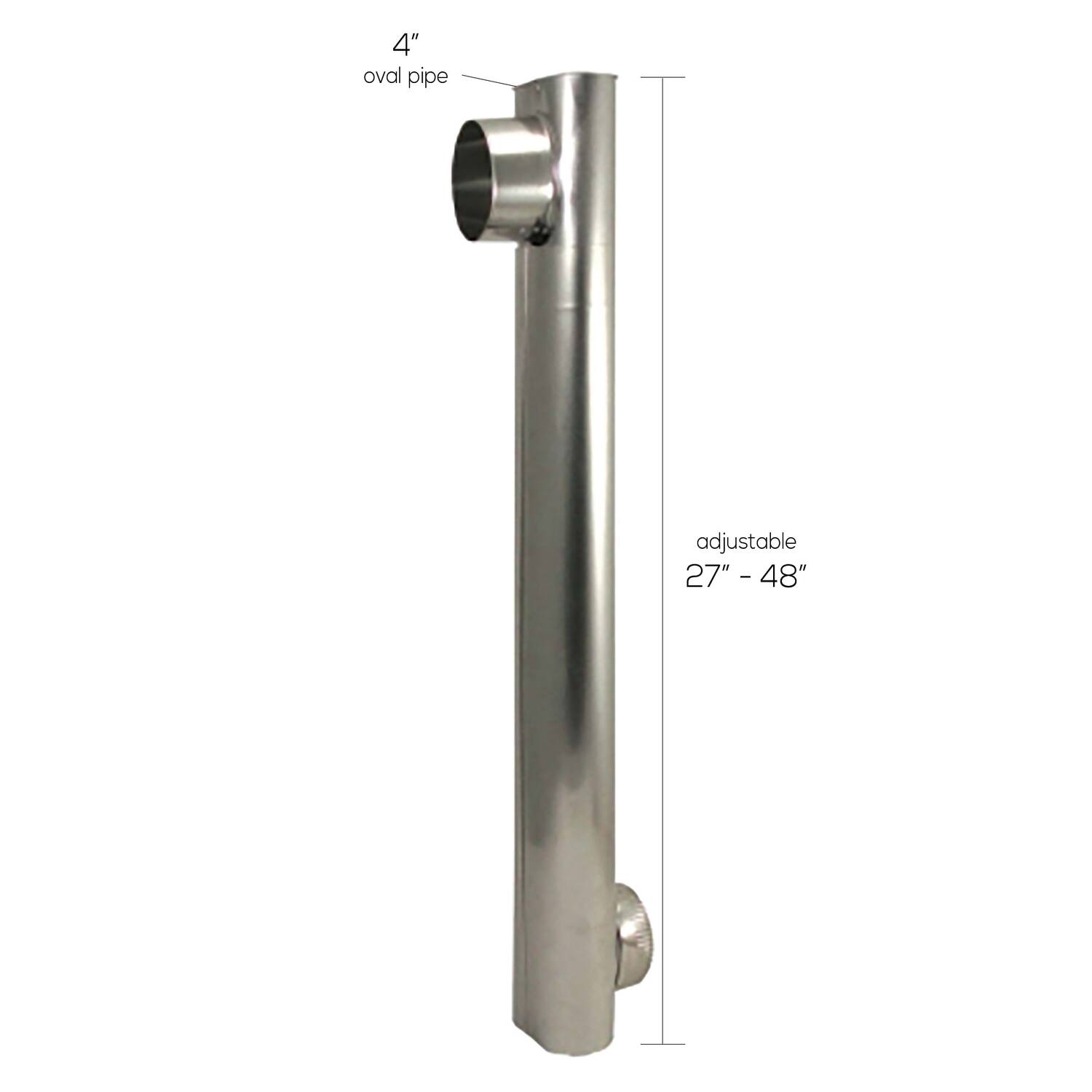 4" oval pipe adjustable 27" - 48"