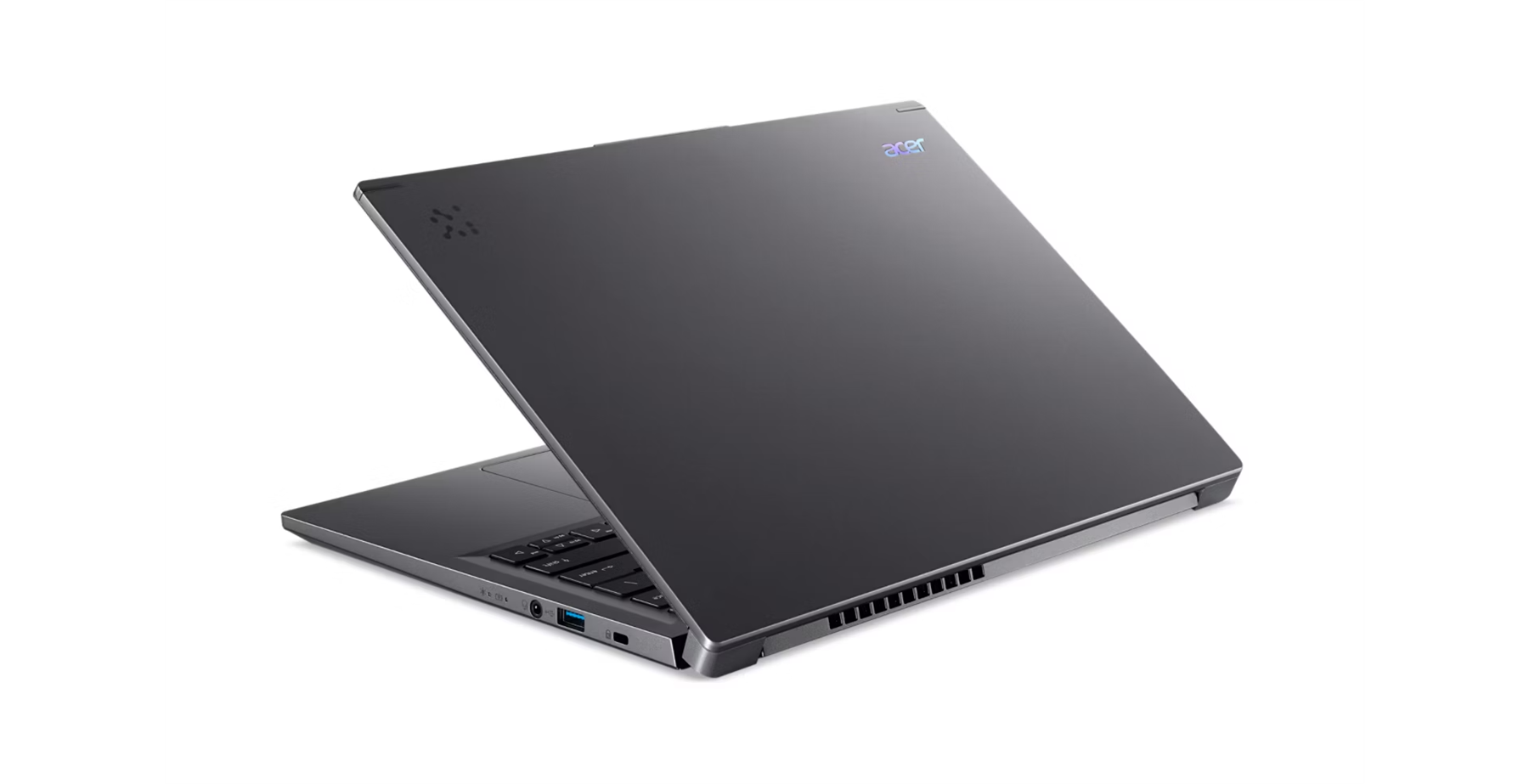 Left. Acer - Acer Aspire Laptop (Ultra 9-288V, 32GB, 1TB PCIe SSD, 14.0 Touch WUXGA (1920x1200), Intel Arc 140V, Win 11 Home) - Steel Gray.