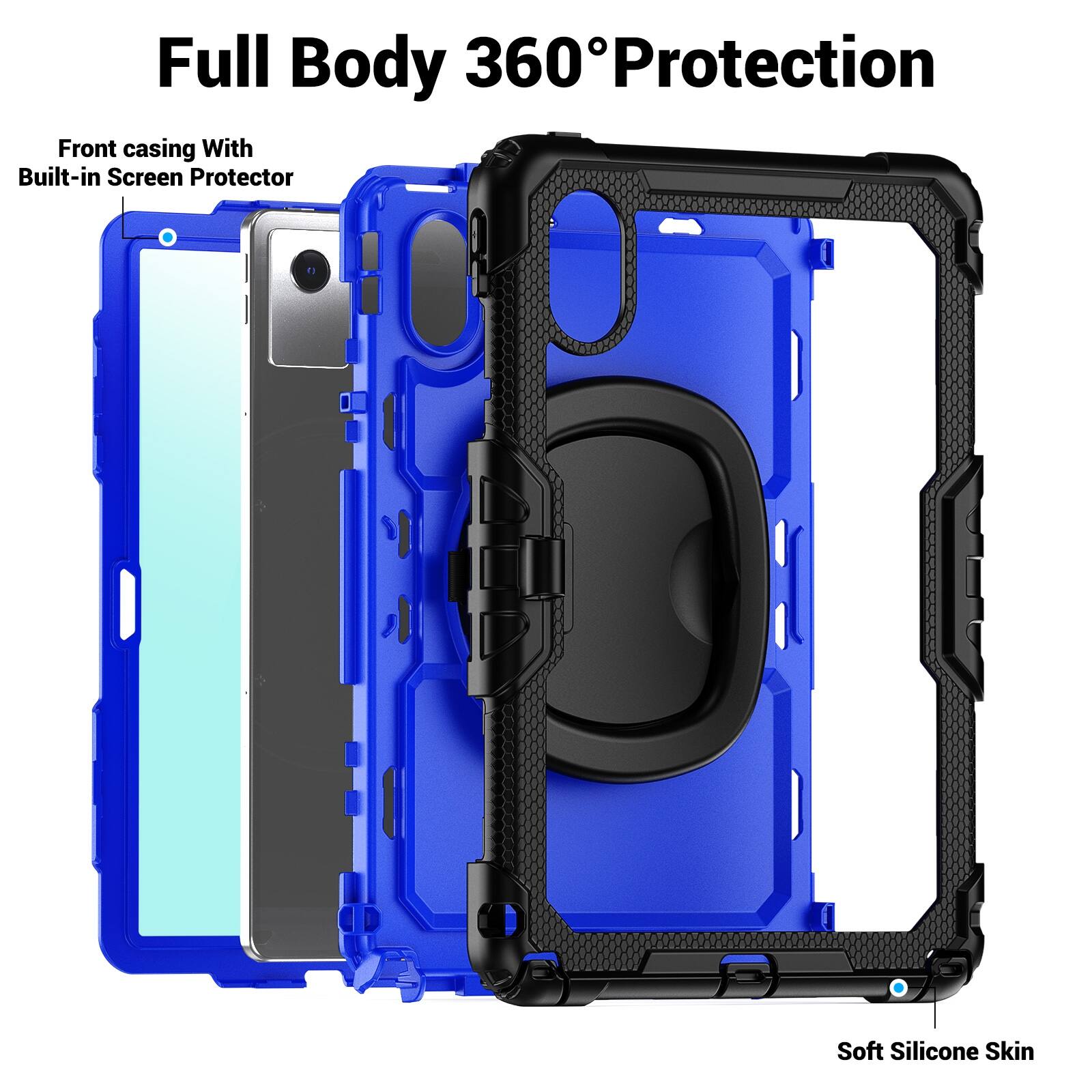 Full Body 360° Protection  
Front casing With Built-in Screen Protector  
Soft Silicone Skin