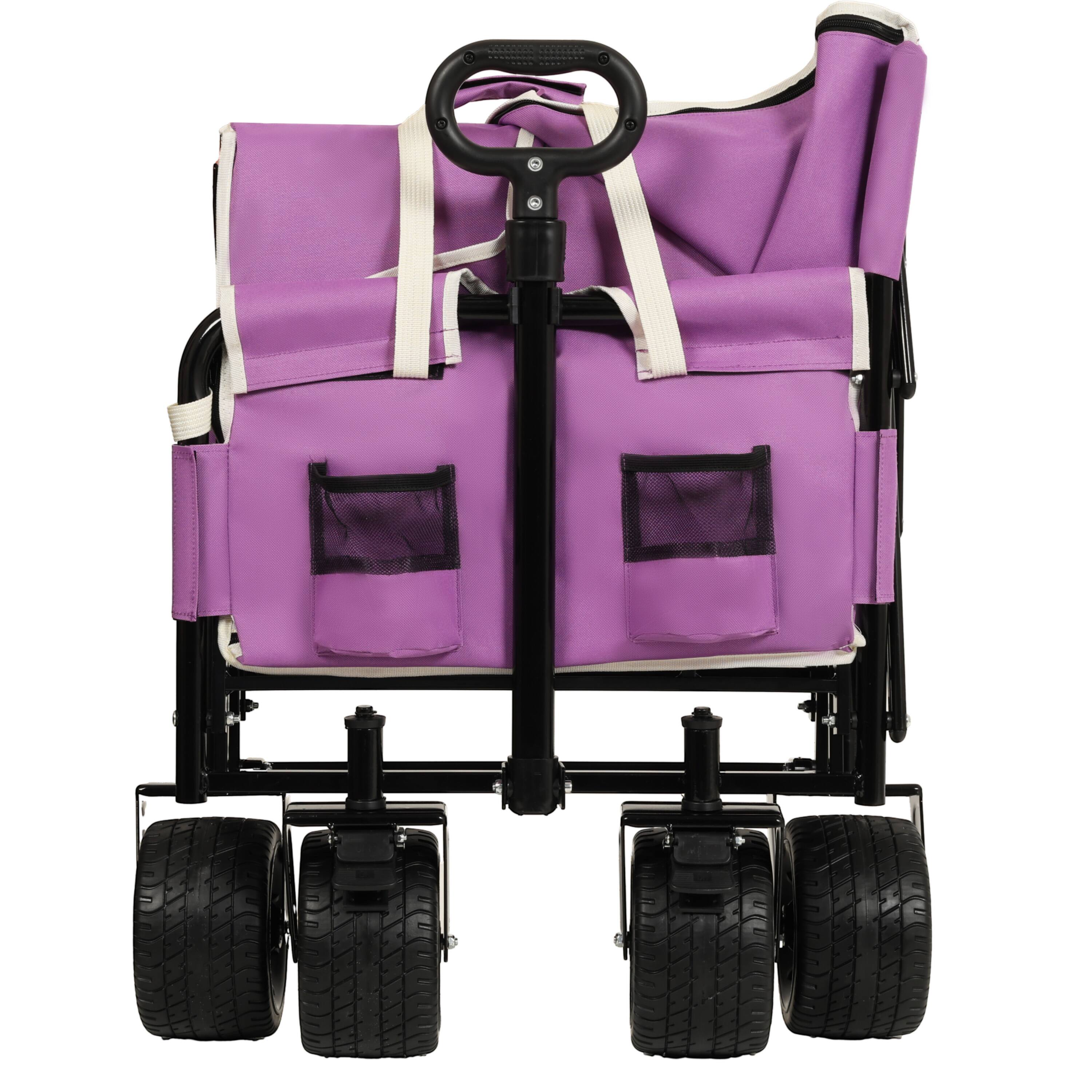 Alt View 1. Mondawe - 3-in-1 Convertible Folding Wagon Utility Carts w/ 500LBS Capacity, 180L Space, All-Terrain Wheels for Outdoor Use - Purple.