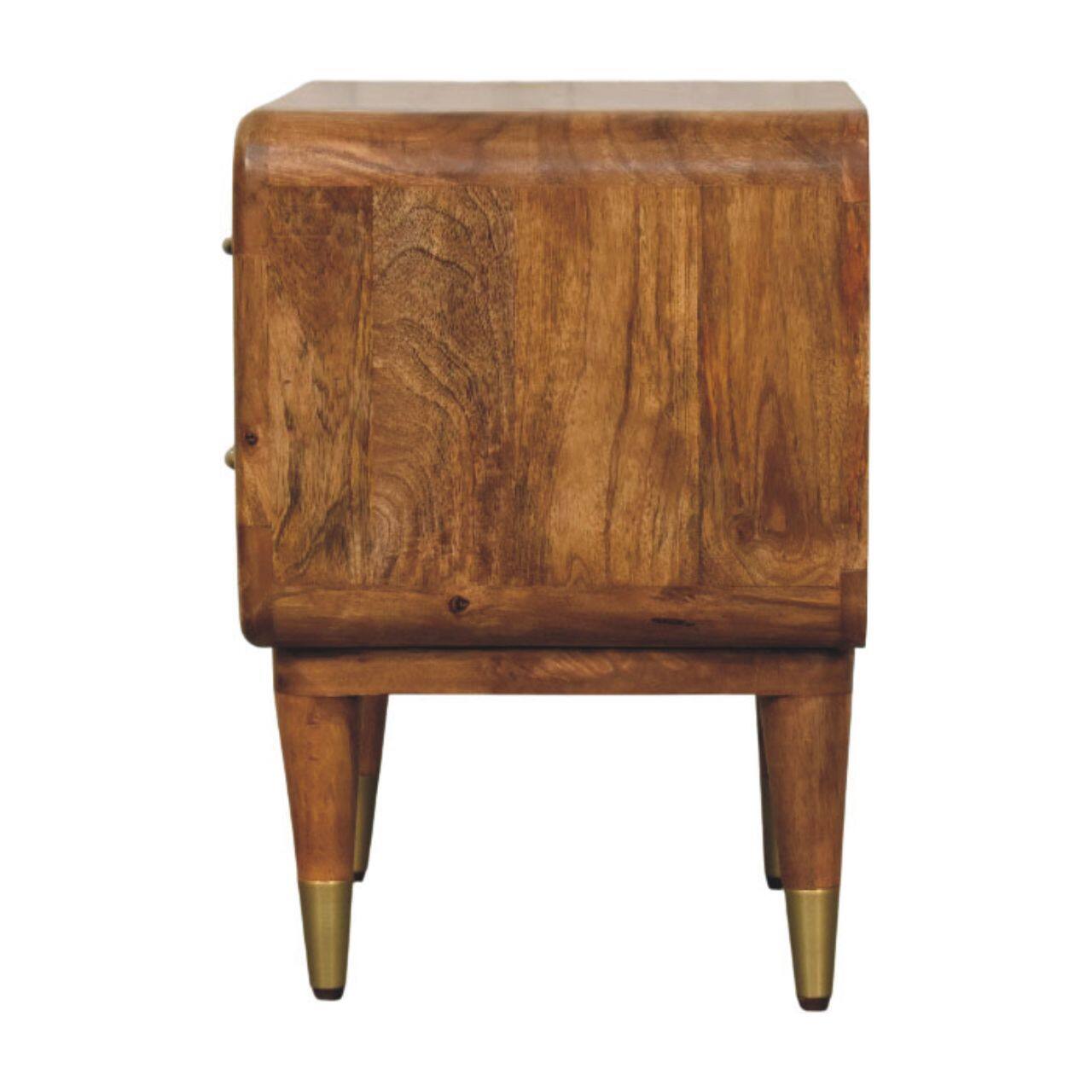 Alt View 5. Artisan Furniture - Artisan Furniture Solid Wood Amber Oak Bedside Table, 2 Drawers, Brown - Brown.