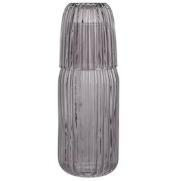 Jay Import - Smoke Ribbed Glass Carafe Set 38.89 OZ - Gray