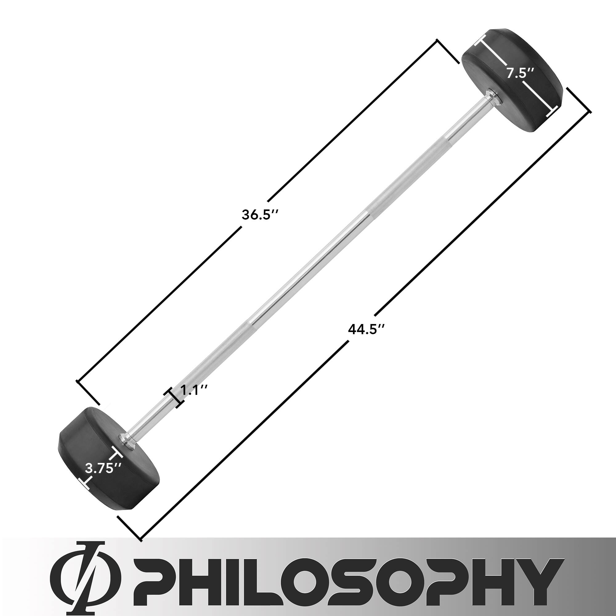 7.5"  
36.5"  
44.5"  
1.1"  
3.75"  
PHILOSOPHY