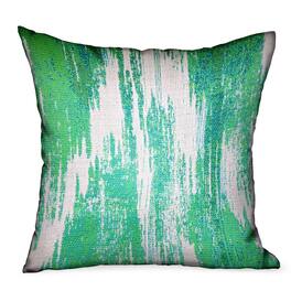 Plutus Brands - Avalanche Ikat Luxury Outdoor Indoor Throw Pillow Double sided 18" x 18" - Green