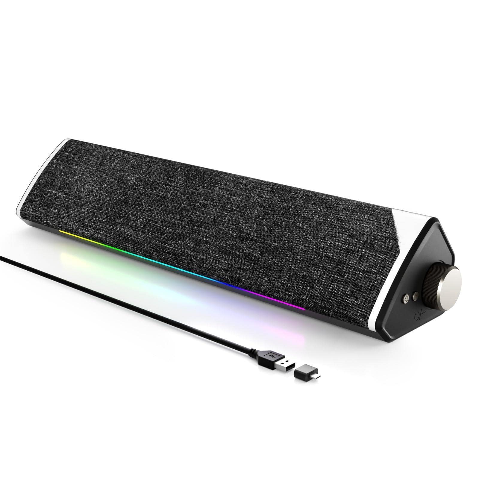 Cozy Serene - Led Usb usb Light R60 Computer Speakers Usb Plug-n-play Pc With Led Dynamic Light Surround Sound Soundbar Rotary For - Default