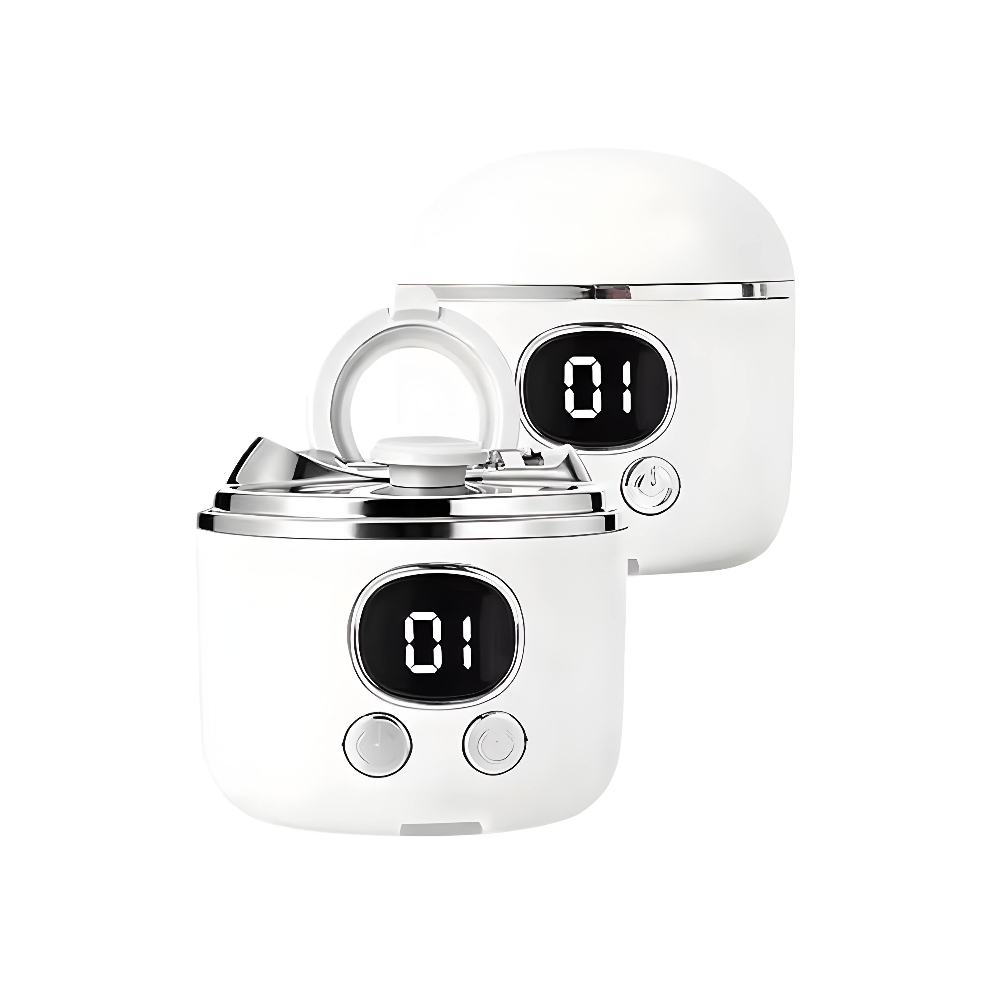 Front. Cluzine - Adjustable Electric Nail Clipper with 2.5X Magnifier, LED Light, for Home & Travel.