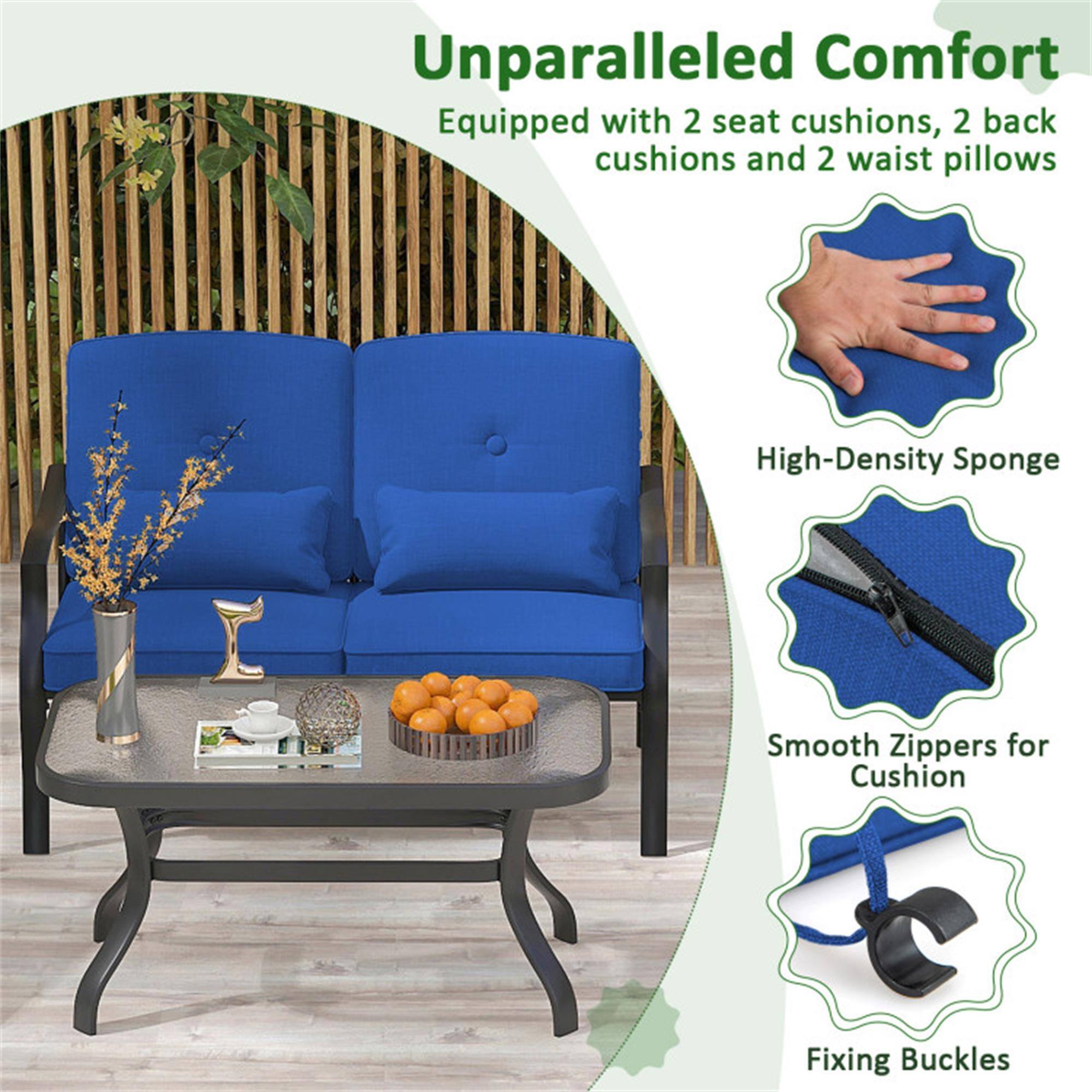 Unparalleled Comfort  
Equipped with 2 seat cushions, 2 back cushions and 2 waist pillows  

- High-Density Sponge  
- Smooth Zippers for Cushion Fixing  
- Fixing Buckles