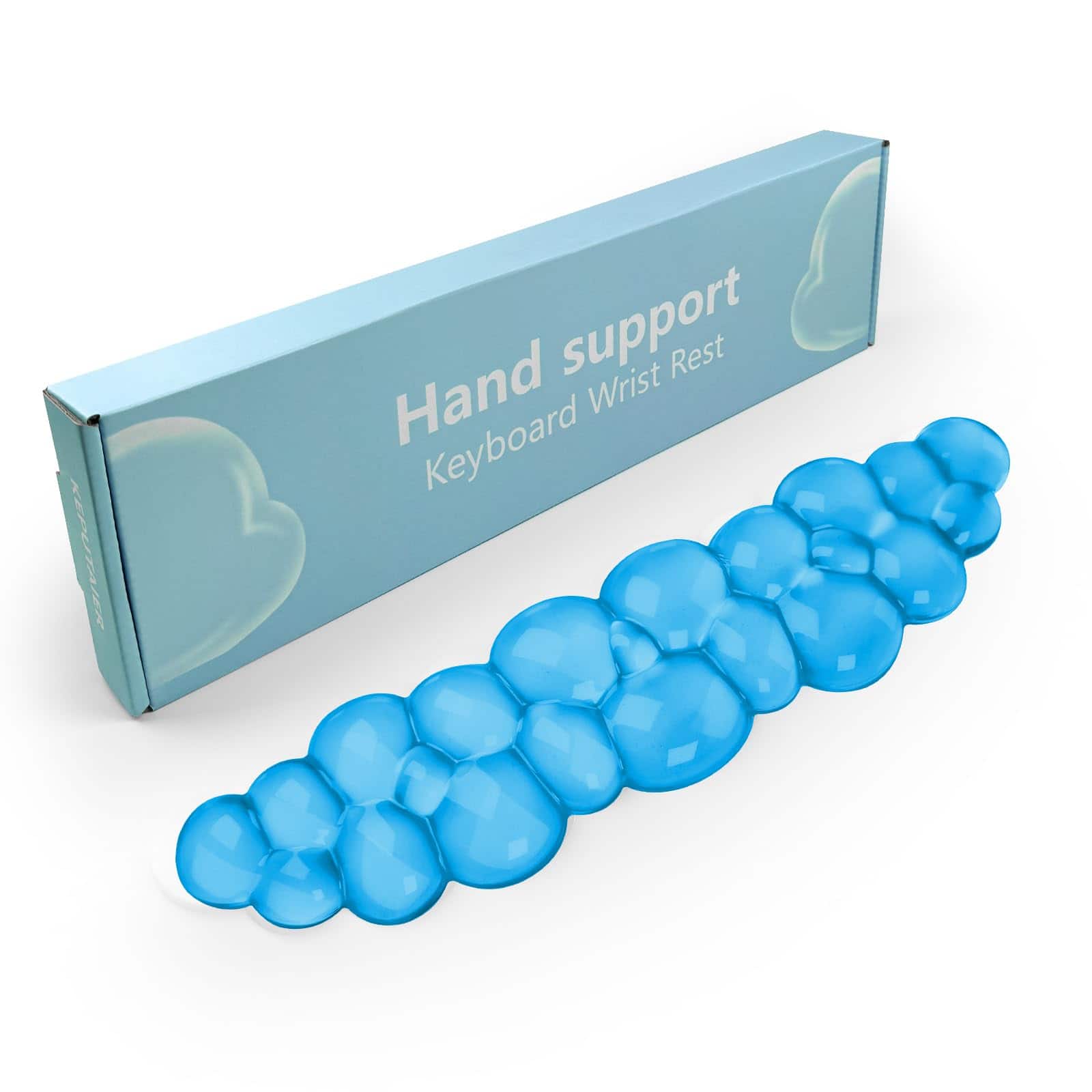 Comfort Essence - Gel Cloud And Mouse Wrist Rest Cute Support Arm For Typing Reliefsuitable Officecomputerlaptopgamingwhite - Transparent Blue