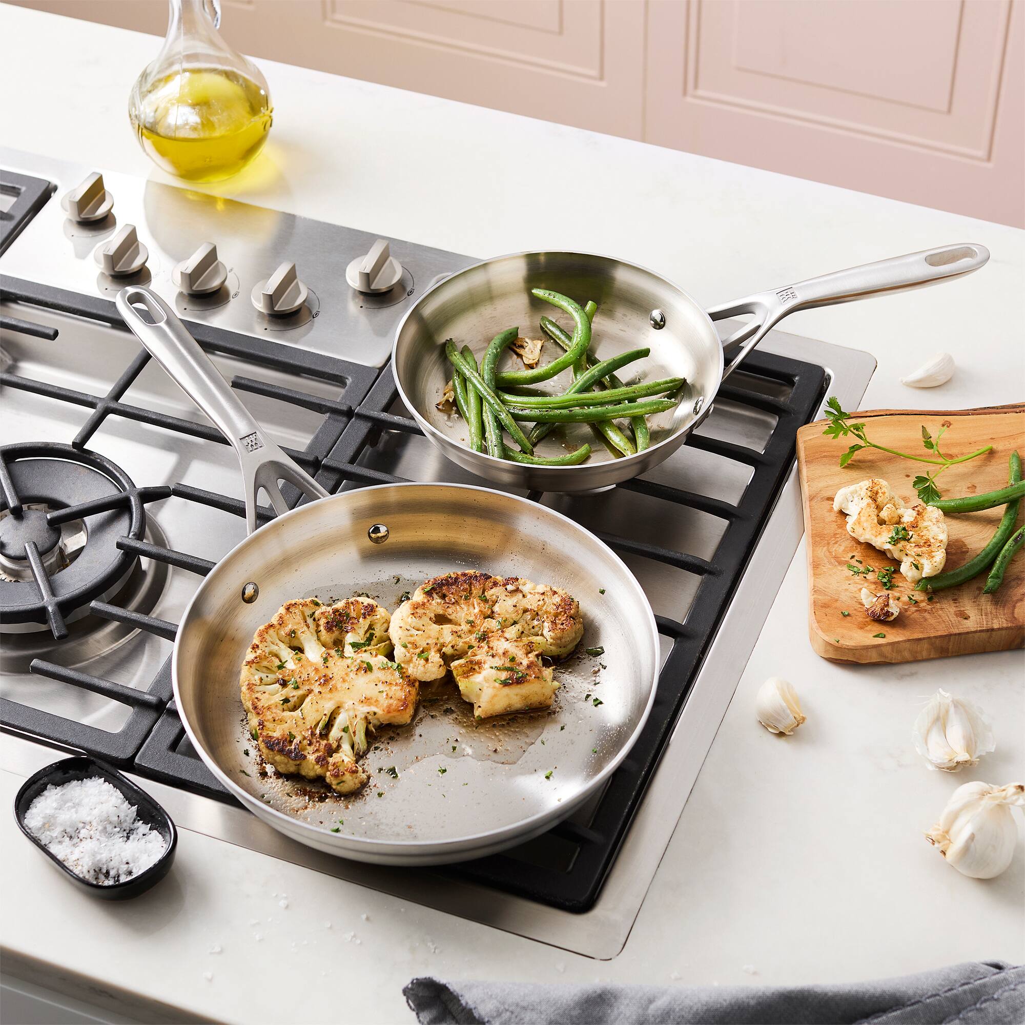 Alt View 3. ZWILLING - ZWILLING Motion Stainless Steel 2-pc Stainless Steel Fry Pan Set - Stainless Steel.