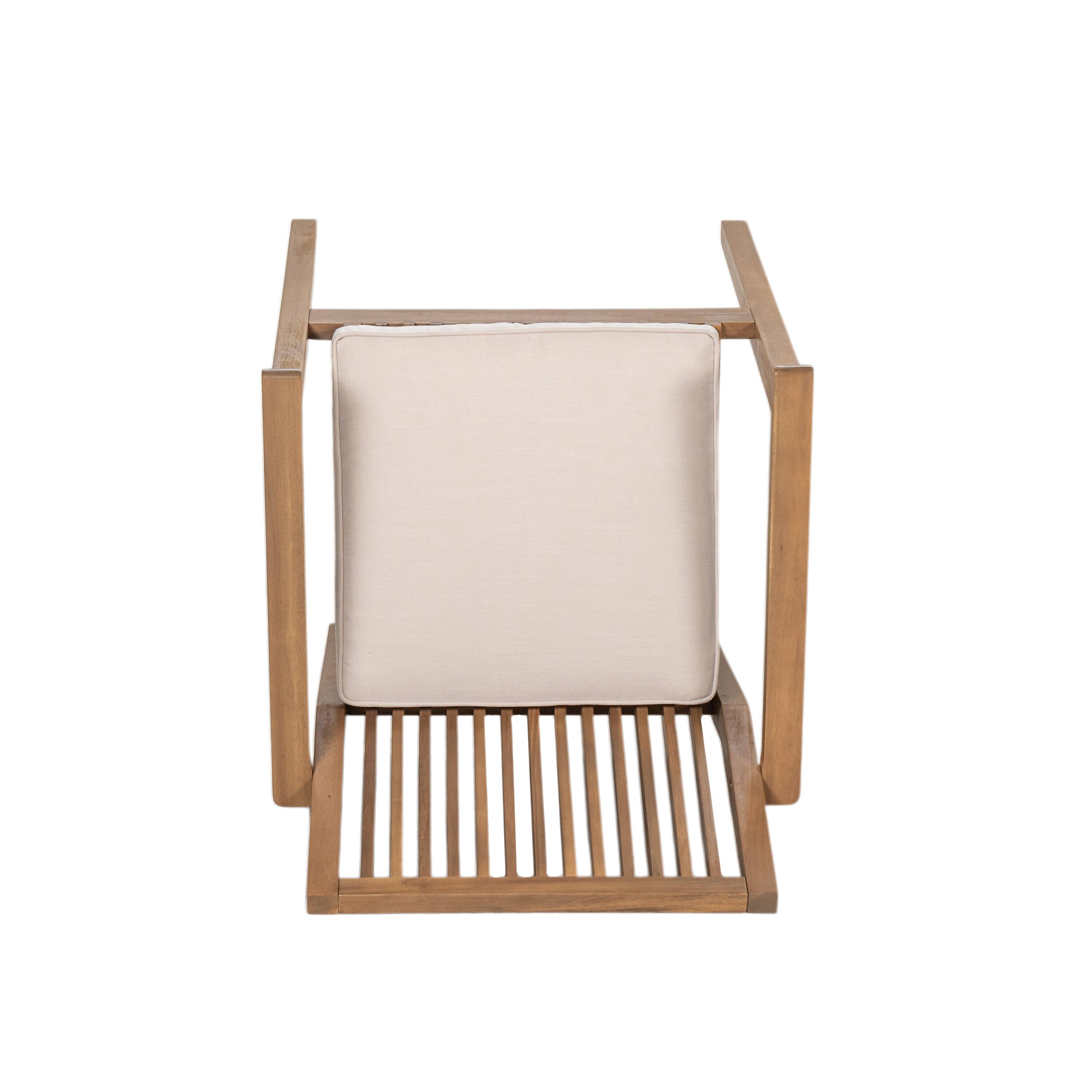 Alt View 6. Whisen - Patio Dining Chairs Set of 2, Ergonomic Acacia Wood Outdoor Seating, 400 lbs Capacity - Beige|Brown.