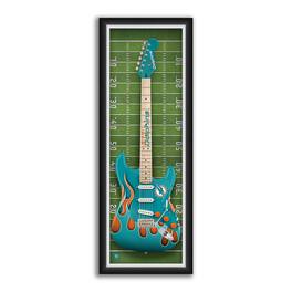 Sporticulture - Miami Dolphins 14" x 37" Framed Electric Guitar Print - Green