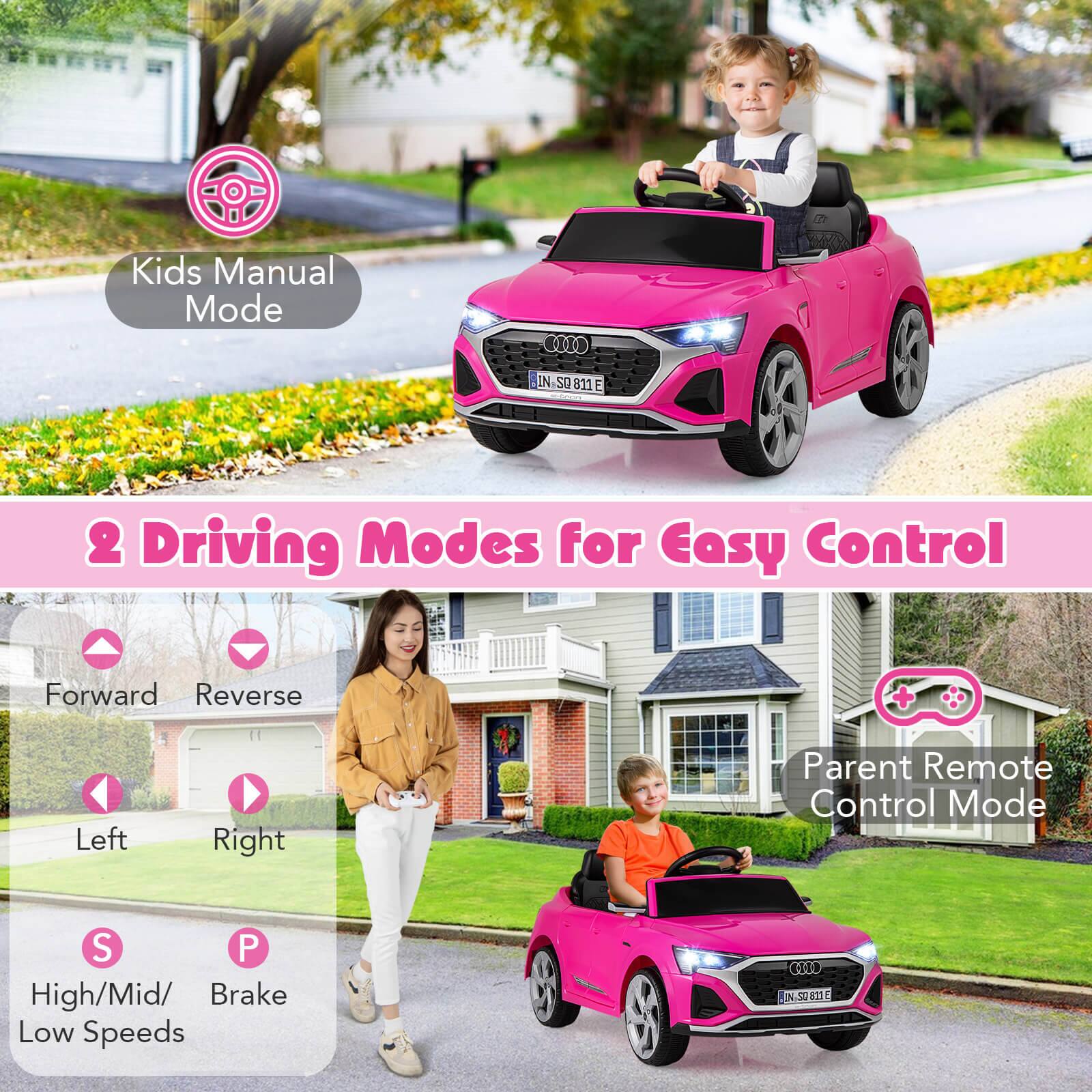 Kids Manual Mode

2 Driving Modes for Easy Control

Forward Reverse
Left Right
High/Mid/ Low Speeds
Brake

Parent Remote Control Mode