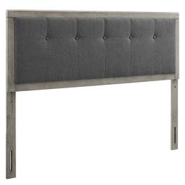 Draper Tufted Fabric and Wood Queen Headboard by Modway - Gray Charcoal