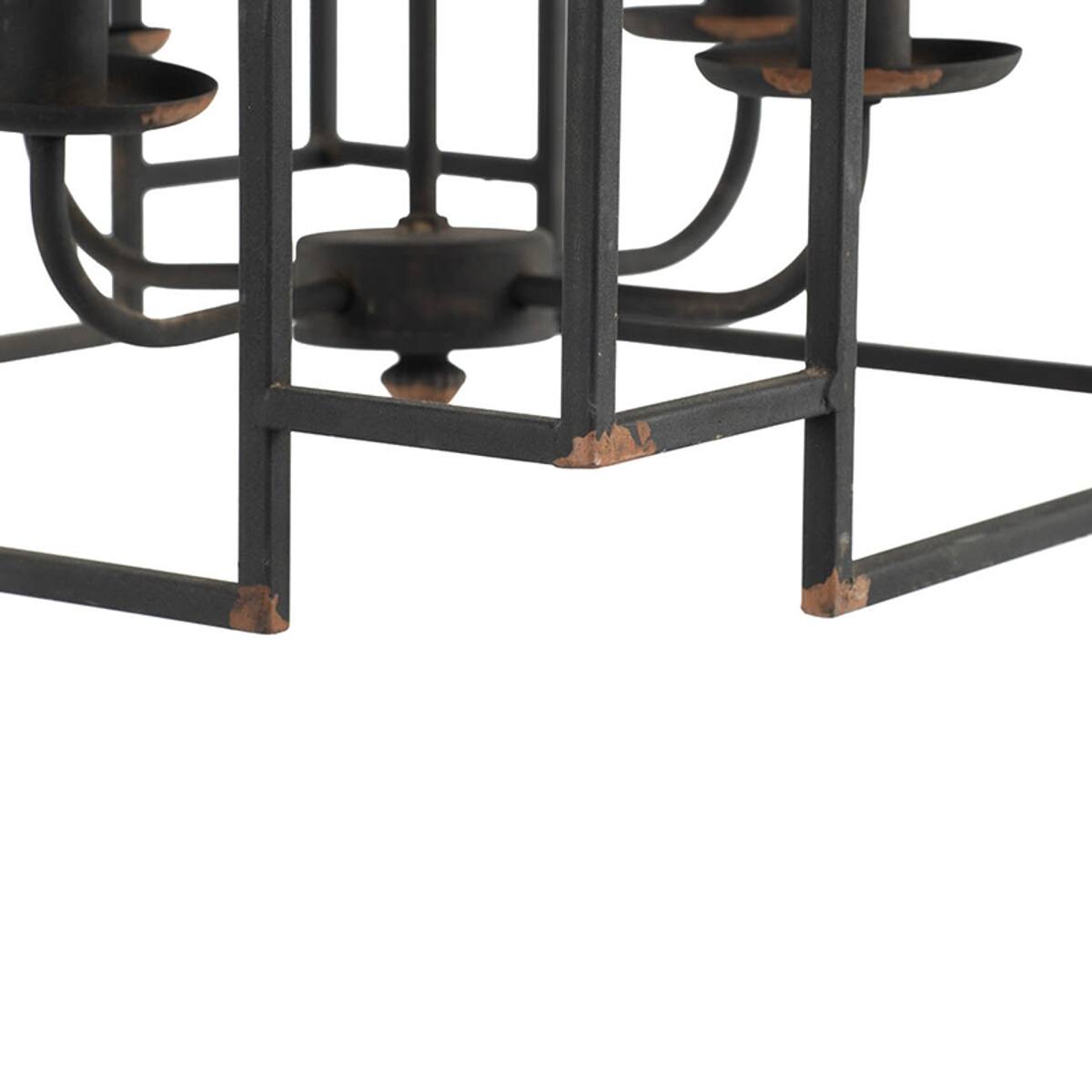 Alt View 3. Loheer - Loheer Four Light Satin Black Chandelier, Iron Entryway Foyer Hanging Light Fixture.