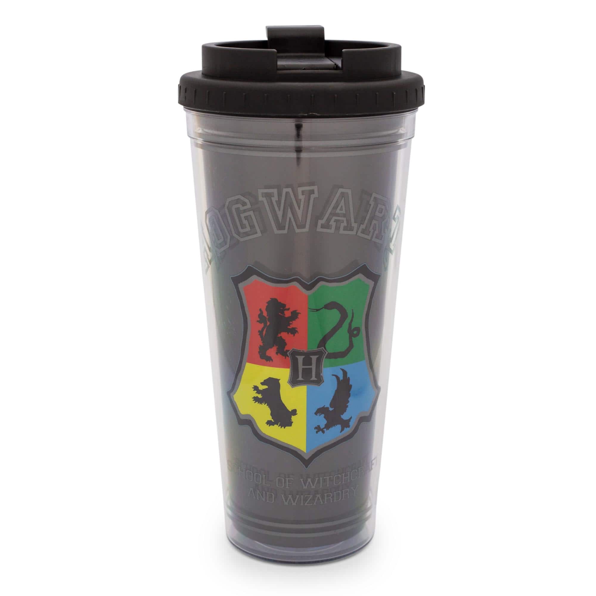 Silver Buffalo - Harry Potter Hogwarts Crest Plastic Tumbler With Lid | Holds 24 Ounces - Black price history on PriceWatchPro