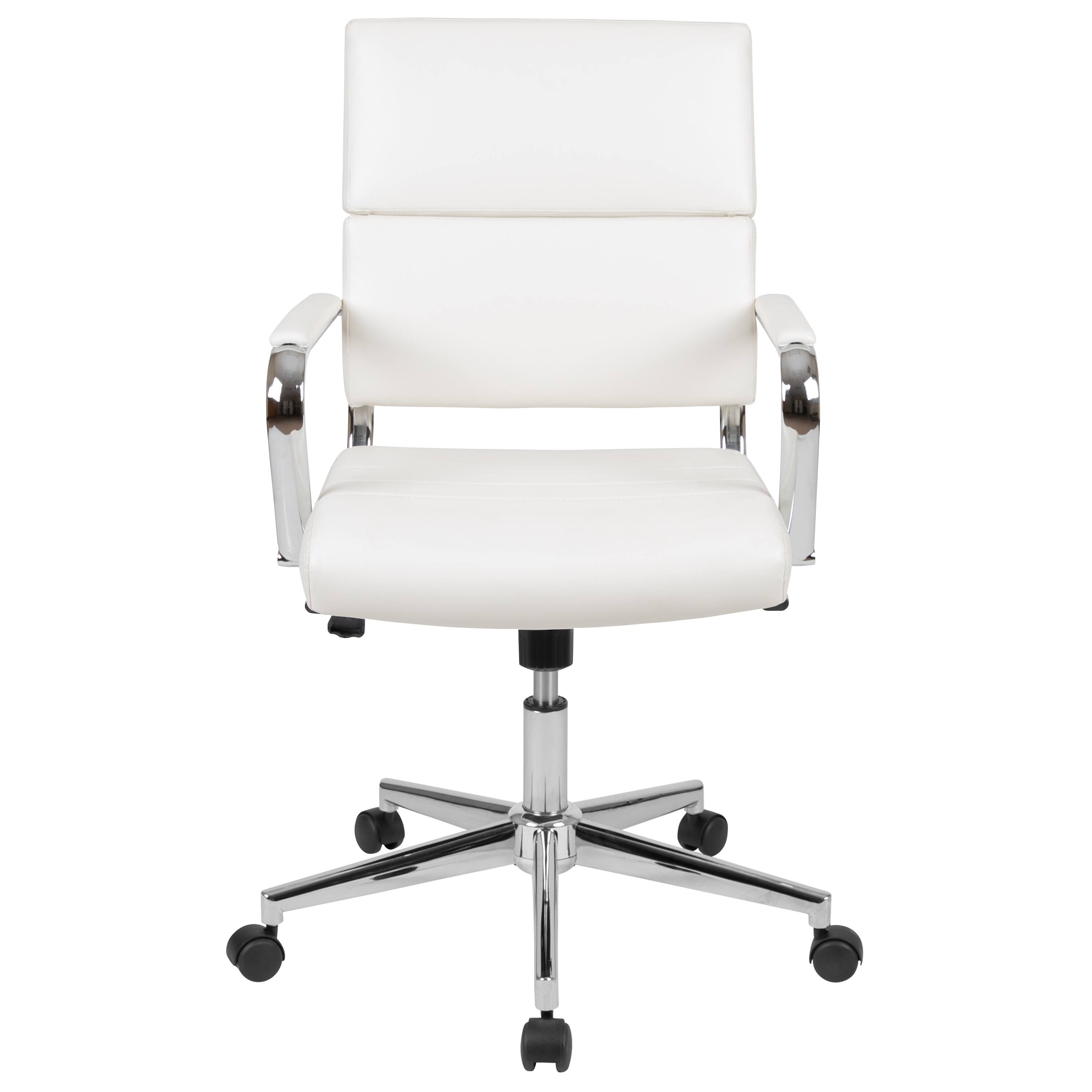 Alt View 7. Emma + Oliver - Mid-Back LeatherSoft Contemporary Panel Executive Swivel Office Chair - White.