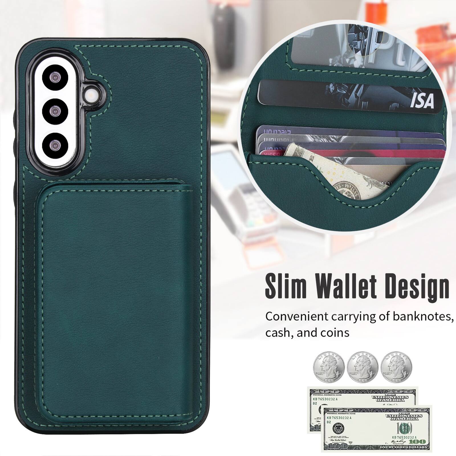 ISA CIGCCLOU I LPRN- VICE WURT Slim Wallet Design Convenient carrying of banknotes, cash, and coins ... DSCERT - 2 ERIN . 16530230 12 S BRANENICT - 1. 876530232 Li MMD