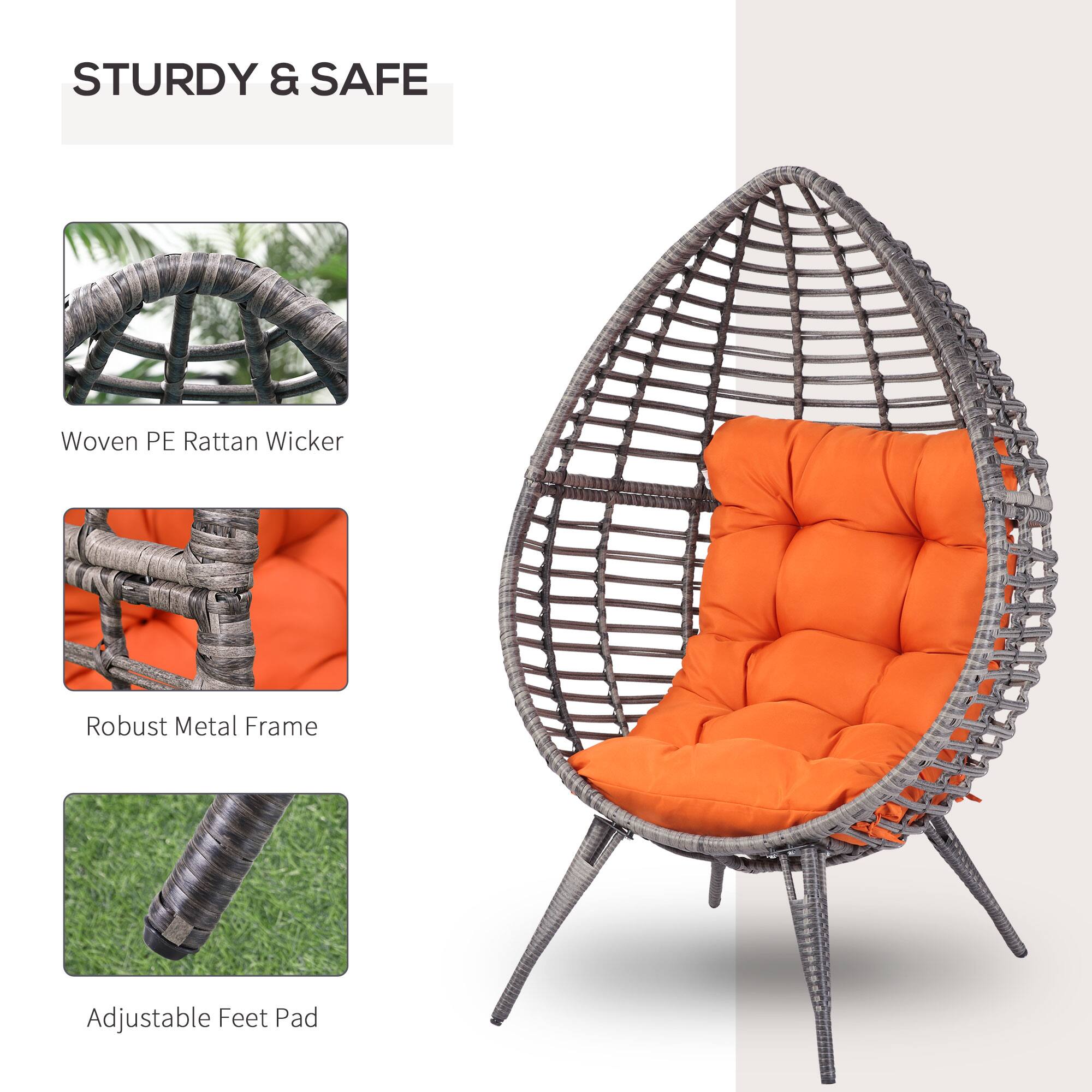 STURDY & SAFE

- Woven PE Rattan Wicker
- Robust Metal Frame
- Adjustable Feet Pad