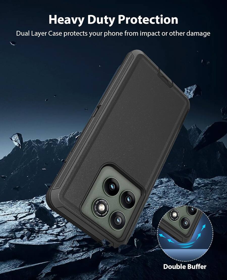 Lunivop For Motorola Moto G 2025 Case 6.7'' Metal Heavy Duty Phone Case Para Built In Screen Protection Full Body Protective Dust Proof Military Grade Rugged For Moto G 5g 2025 Xt2513 Black