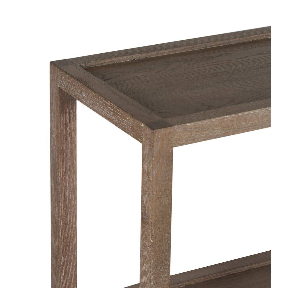 Alt View 4. Porter Designs - Lowell Solid White Oak Wood Console Table - Brown.