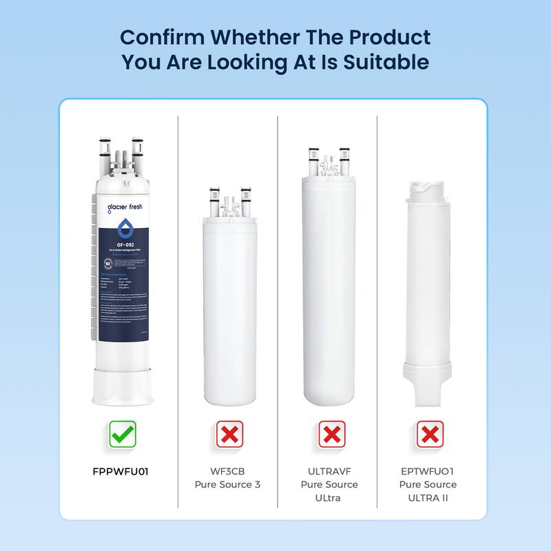 GLACIER FRESH FPPWFU01 Frigidaire PurePour Water Filter Replacement, 1 ...