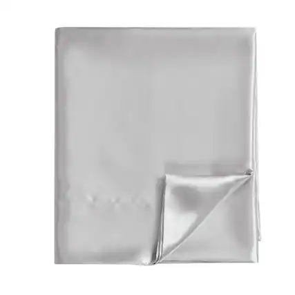 Front. Gracie Mills - Gracie Mills Coralie 6-Piece Wrinkle-free Satin Sheet Set - Light Grey.