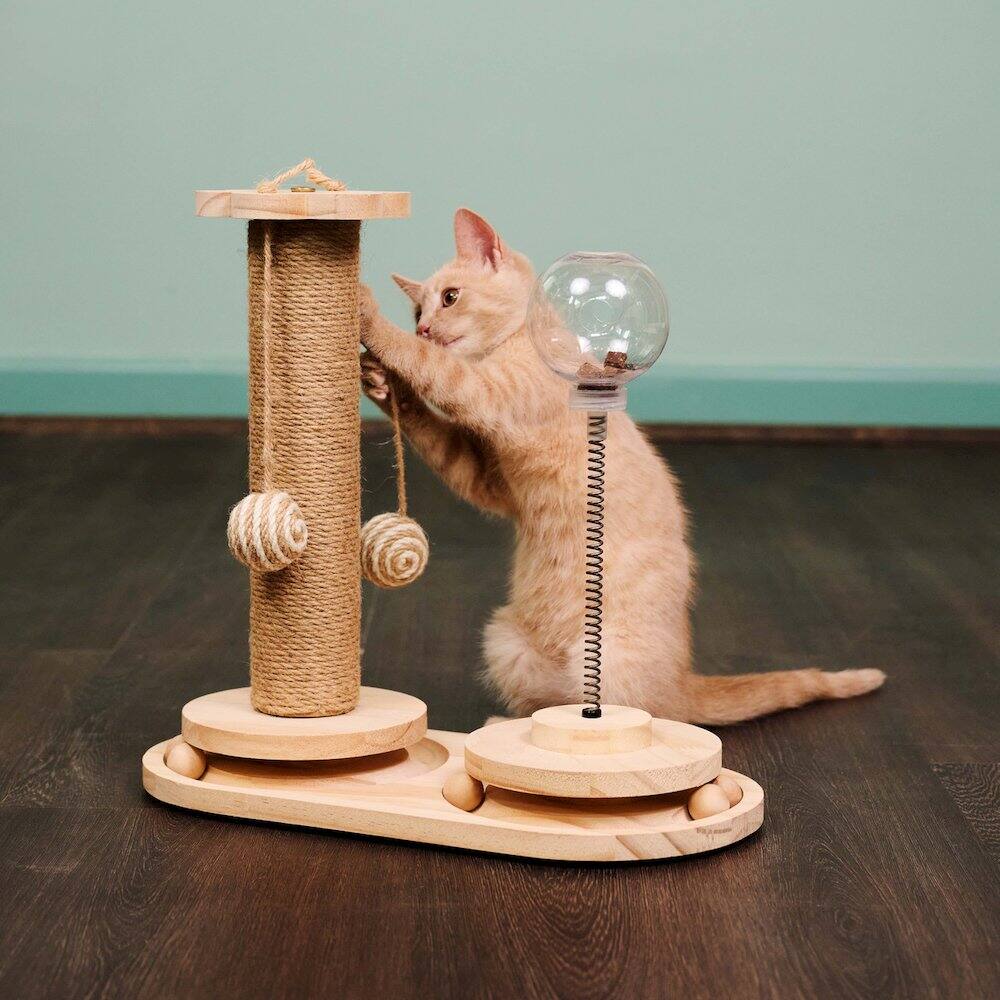 Alt View 2. Armarkat - Interactive Scratch Post Activity Center The Ultimate Cat Playground - Beige.