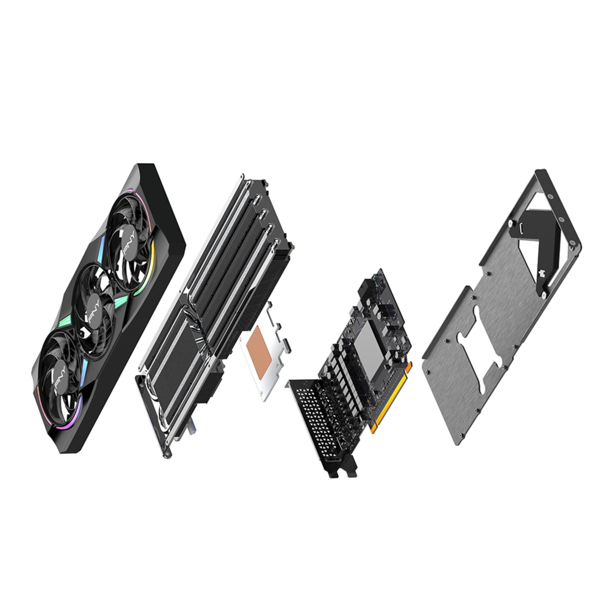 Alt View 14. PNY - GeForce RTX 5070 12GB ARGB OC GDDR7 PCI Express 5.0 Graphics Card with Triple Fan - Black.