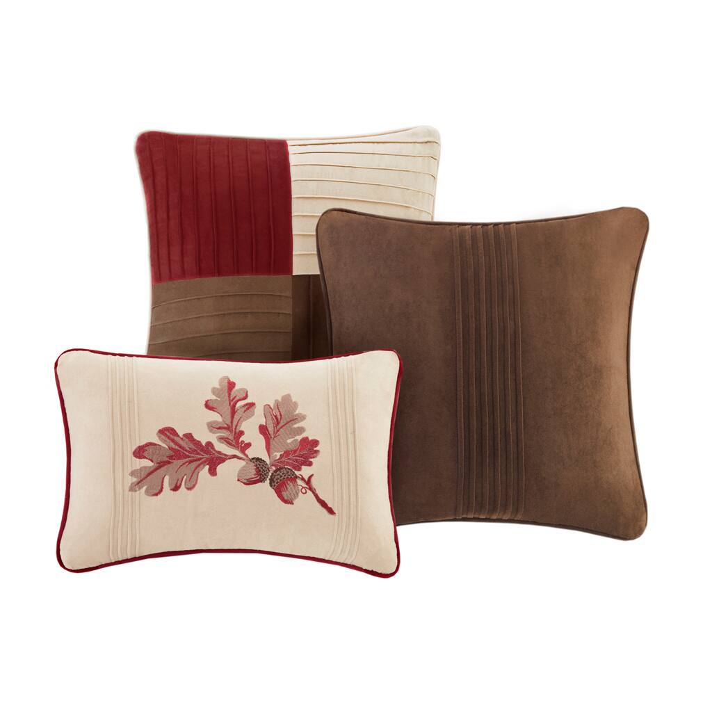 Alt View 3. Gracie Mills - Gracie Mills Florentino 7-Piece Microsuede Comforter Set - Red.