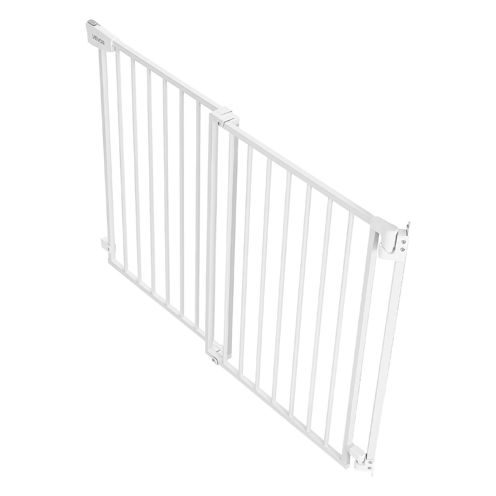 Alt View 5. VEVOR - Baby Gate for Stairs, 31-48 in Adjustable Width, 30 in High Dog Gate, No Bottom Bar, One-Handed Operation - White.