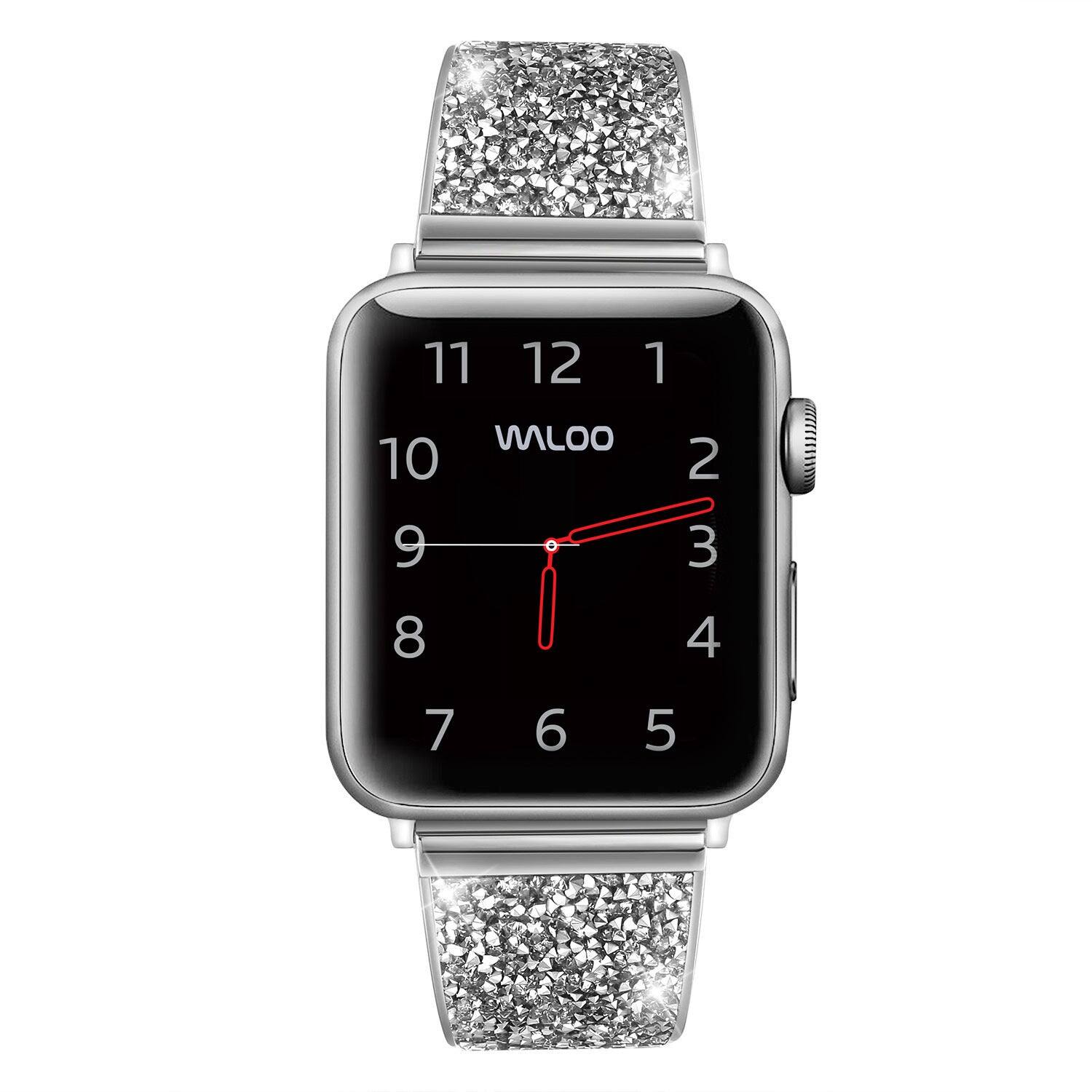 Waloo Diamond Studded Bracelet Band For Apple Watch Silver - Best Buy