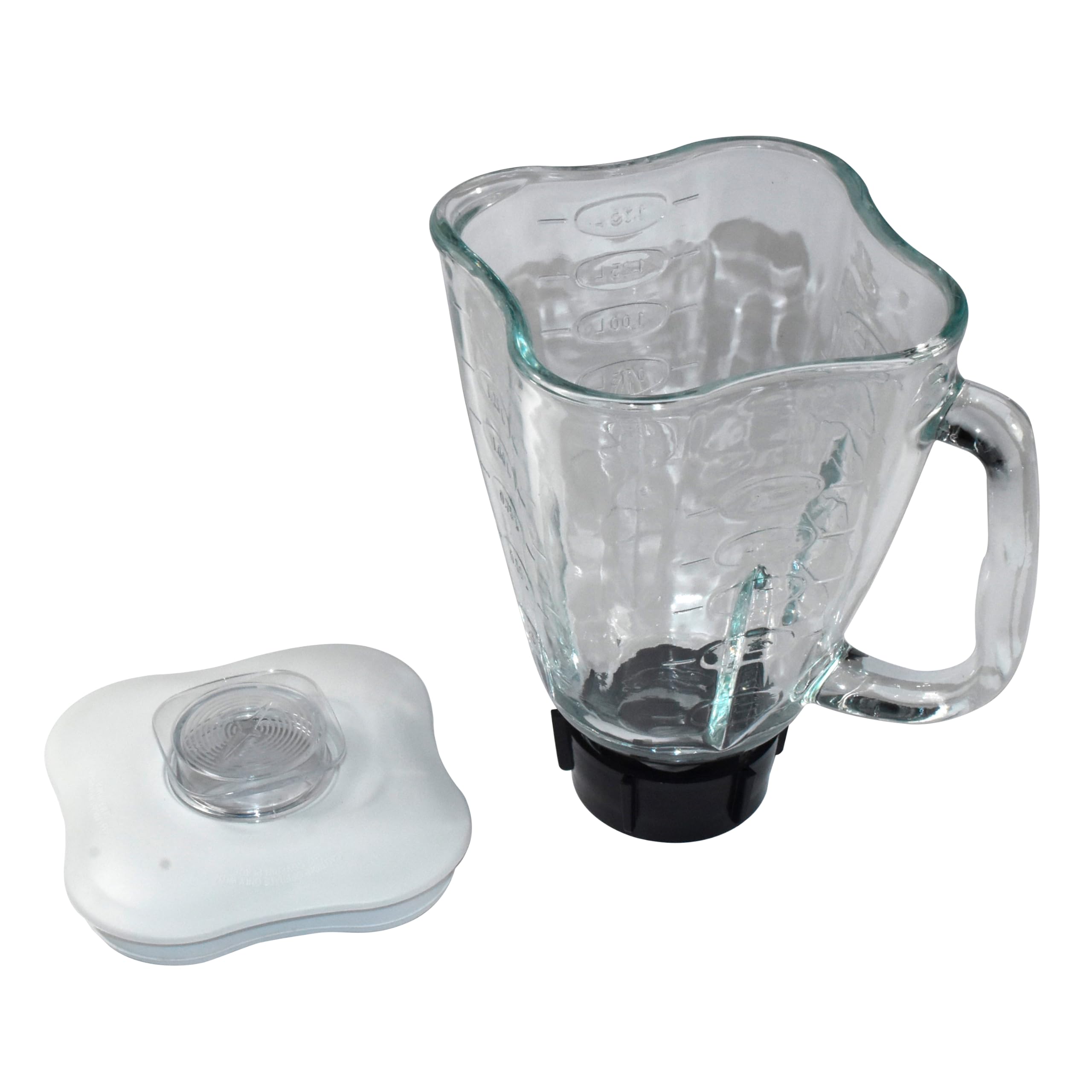 Alt View 1. HQRP - Glass Jar Set for Oster Osterizer Blender, 004954-011-090 014709-156-000, 1.75L Pitcher, 0.46 Gallon, White Lid - White.