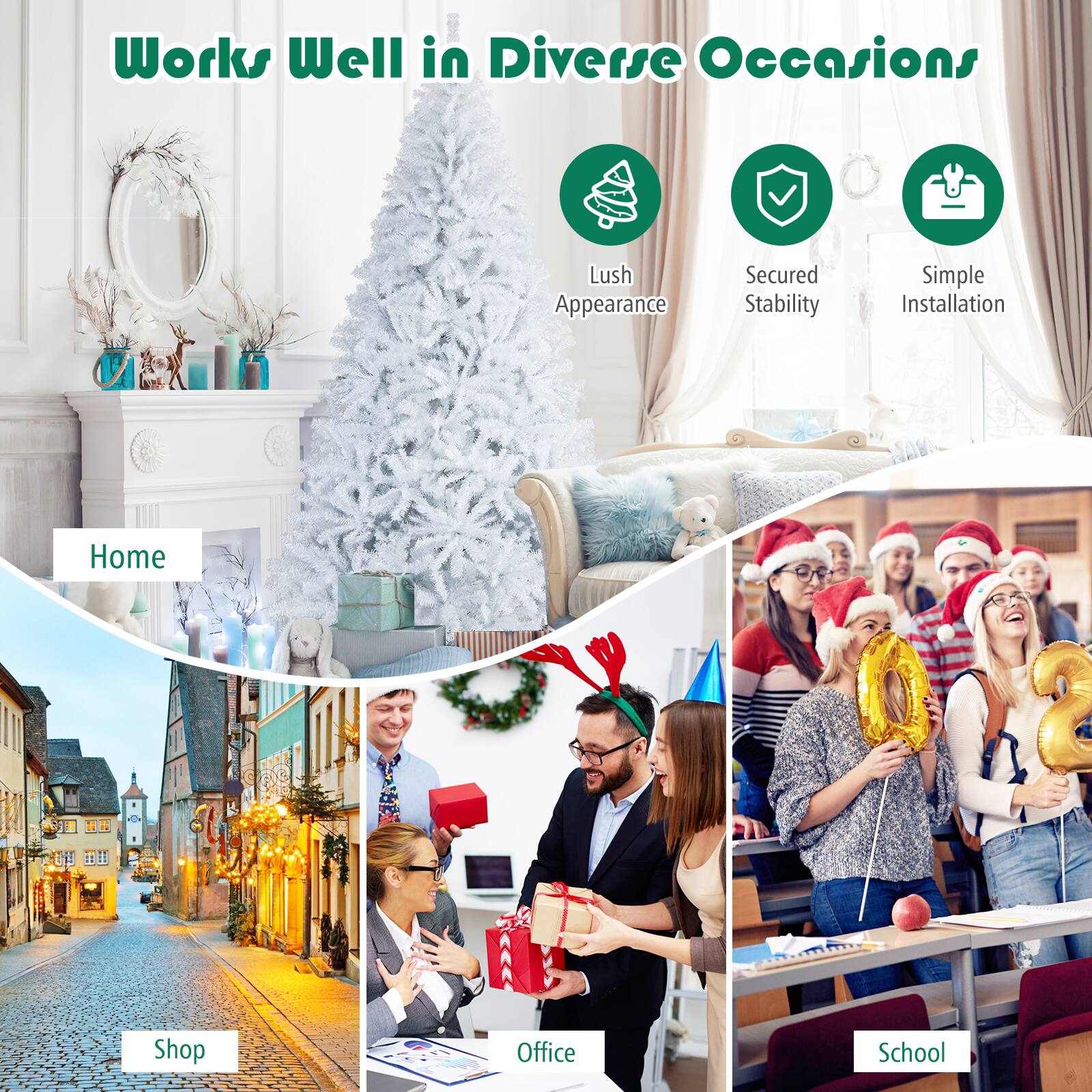 Works Well in Diverse Occasions

- Lush Appearance
- Secured Stability
- Simple Installation

Home  
Shop  
Office  
School