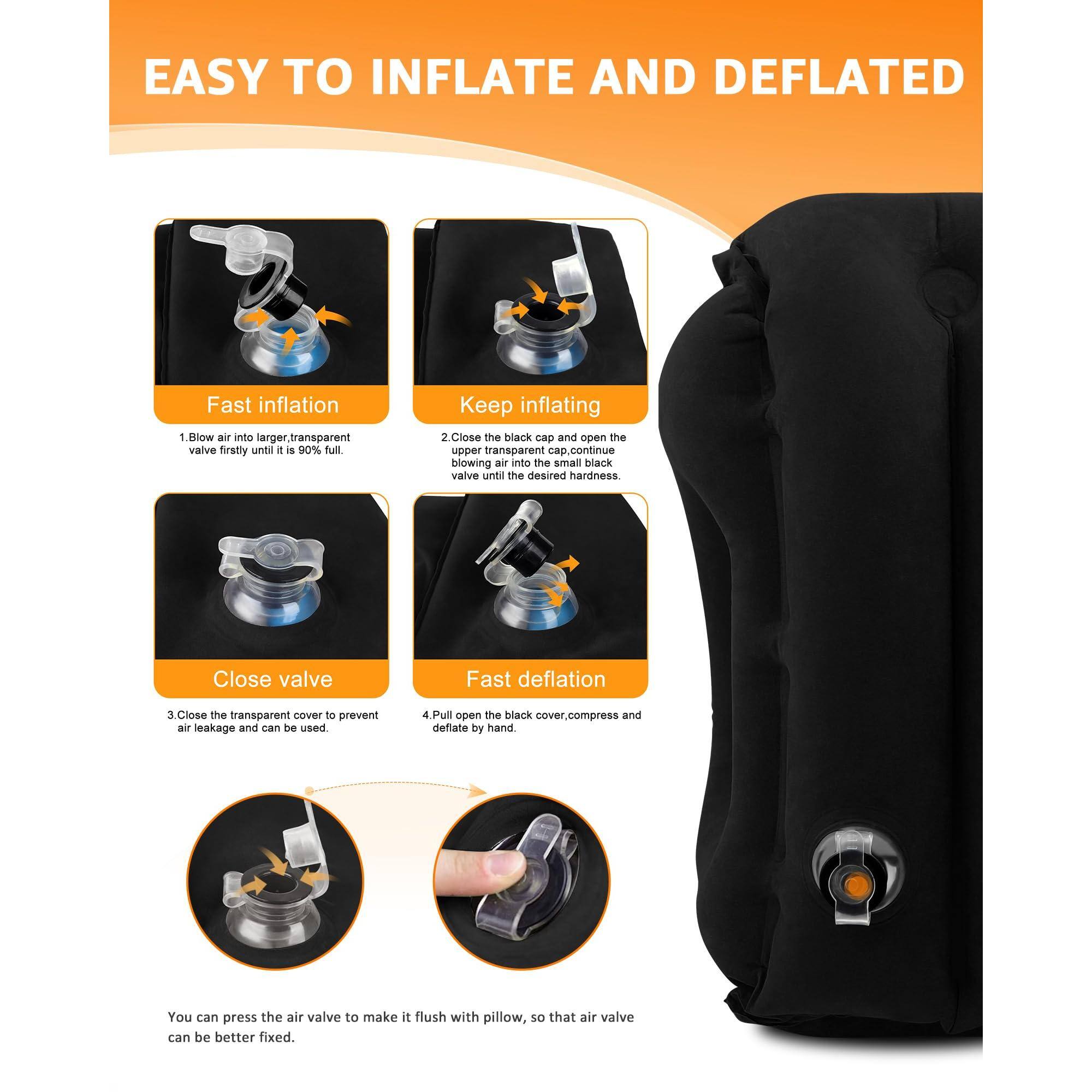 Pacoar Cade Travel Pillow Inflatable Neck For Airplanes/cars/buses ...