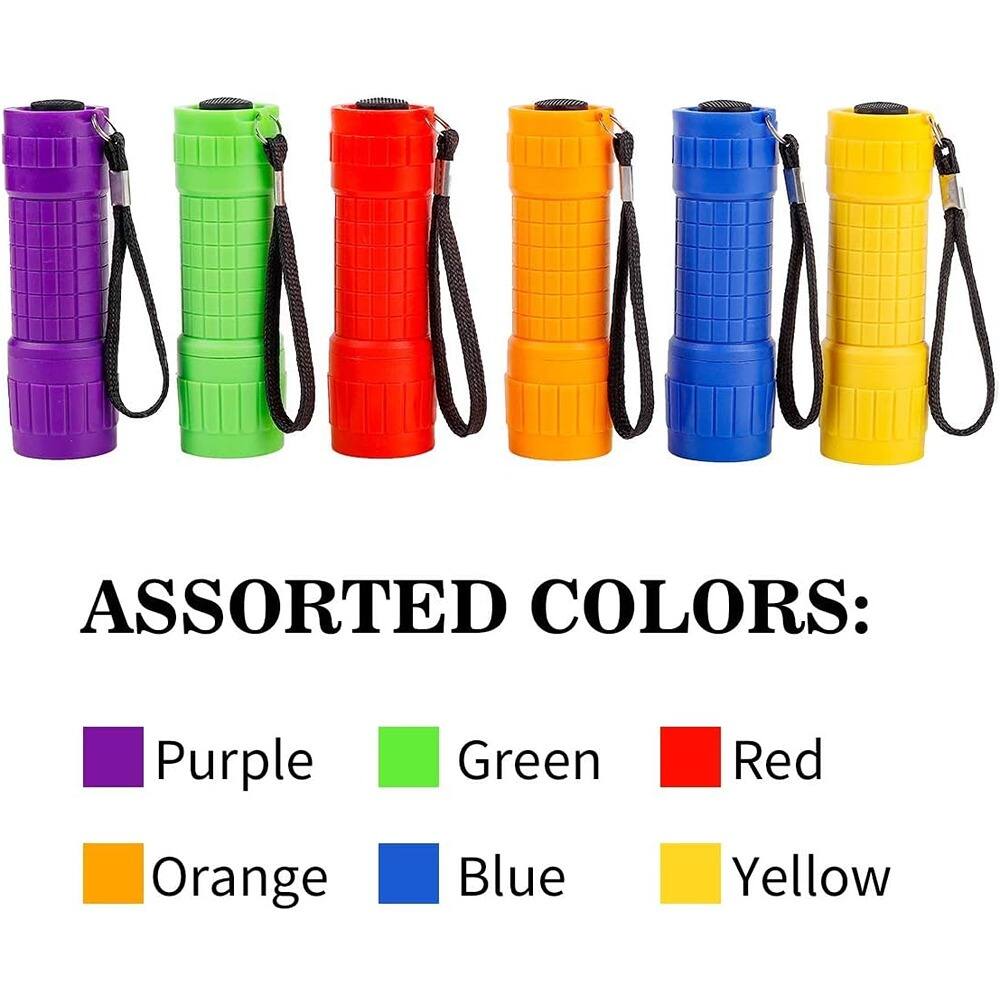 ACJPR 6 Pack Mini COB Flashlights with 18 AAA Batteries, Small Portable ...