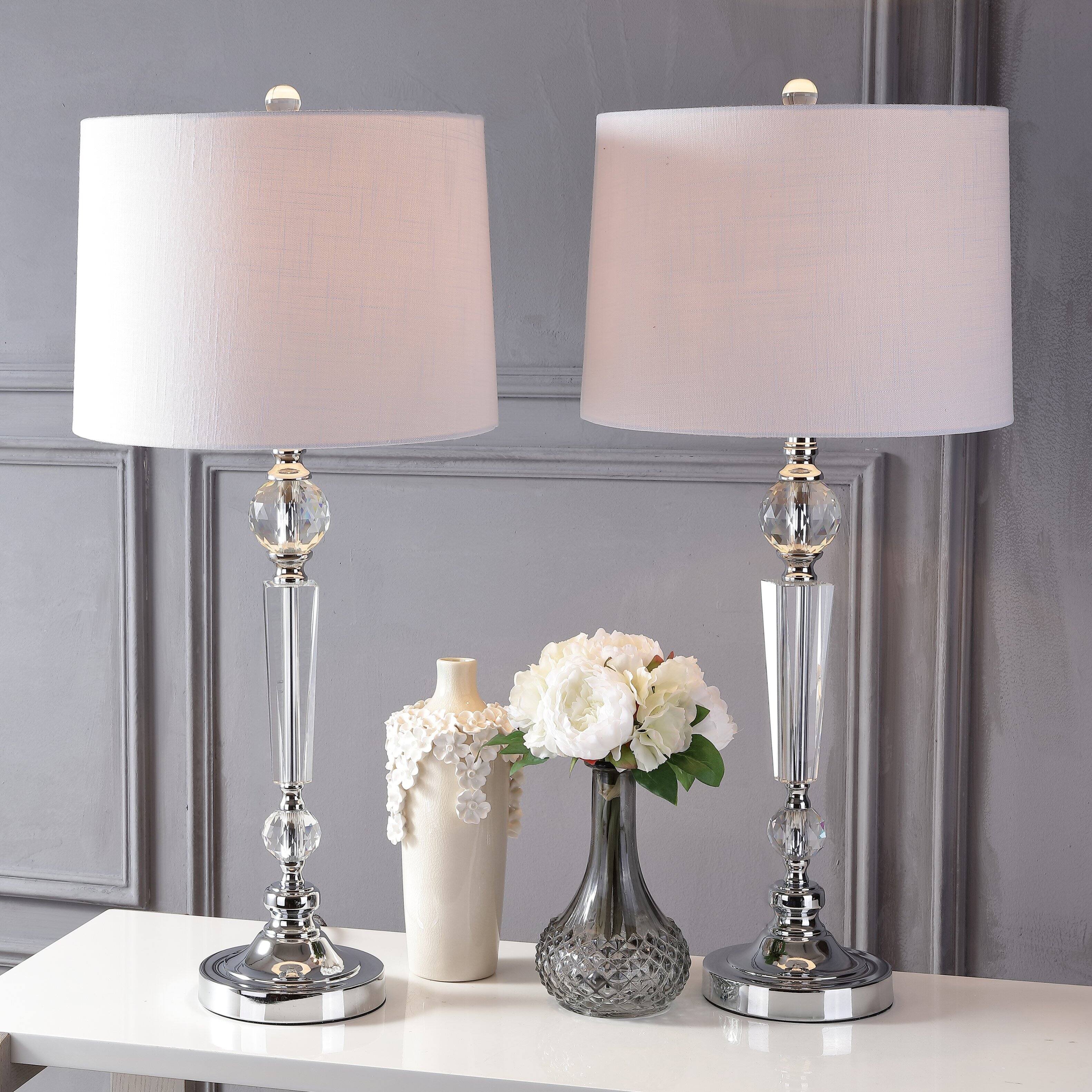 Alt View 1. Jonathan Y - Emma 29.5" Crystal LED Table Lamp, Clear (Set of 2) - Clear.