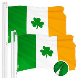G128 - Ireland Shamrock Embroidered Flag 3x5 Ft 2-Pack - Assorted Colors