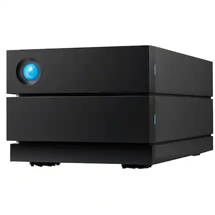 Front. Seagate - LaCie 2big RAID Professional Desktop RAID Storage - 2 x HDD Supported - 40 TB Supported HDD Capacity - 2 x HDD Installed - Black.