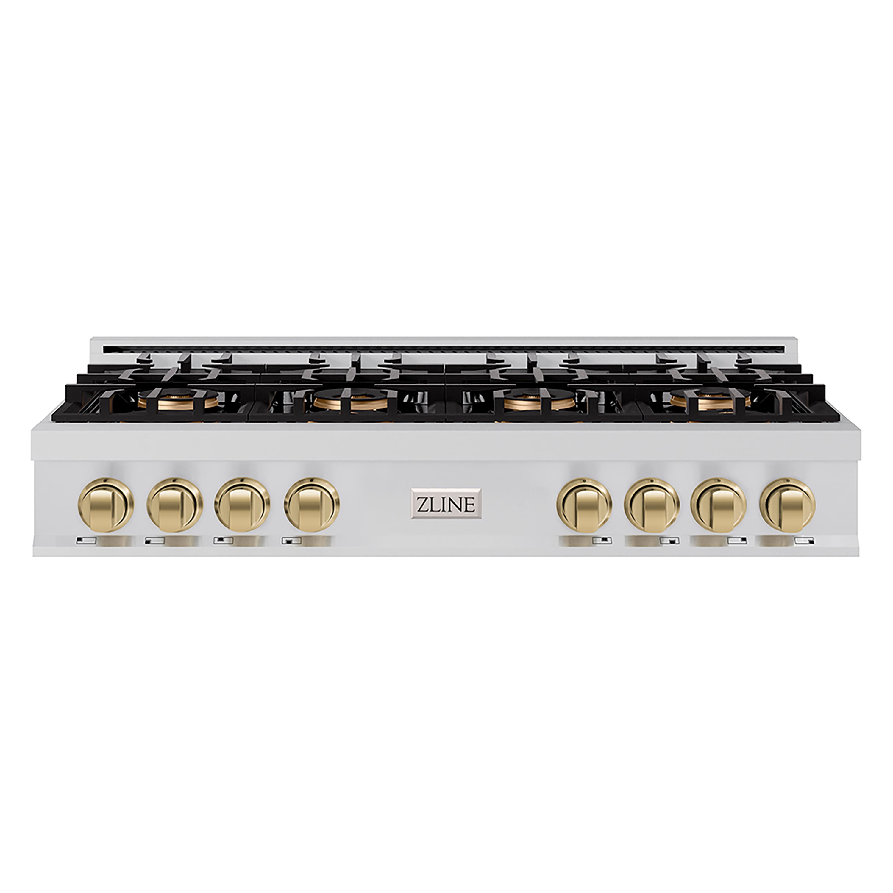 ZLINE Autograph 48 in. Classic Rangetop with 8 DuoPro Burners and Bronze Accents (PCRTZ-48-CB) Front