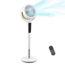 Sweet - Standing Fan for Bedroom,120° Oscillation, Quiet 20dB, 15 Speeds 5 Modes,Remote Control, LED Light - White