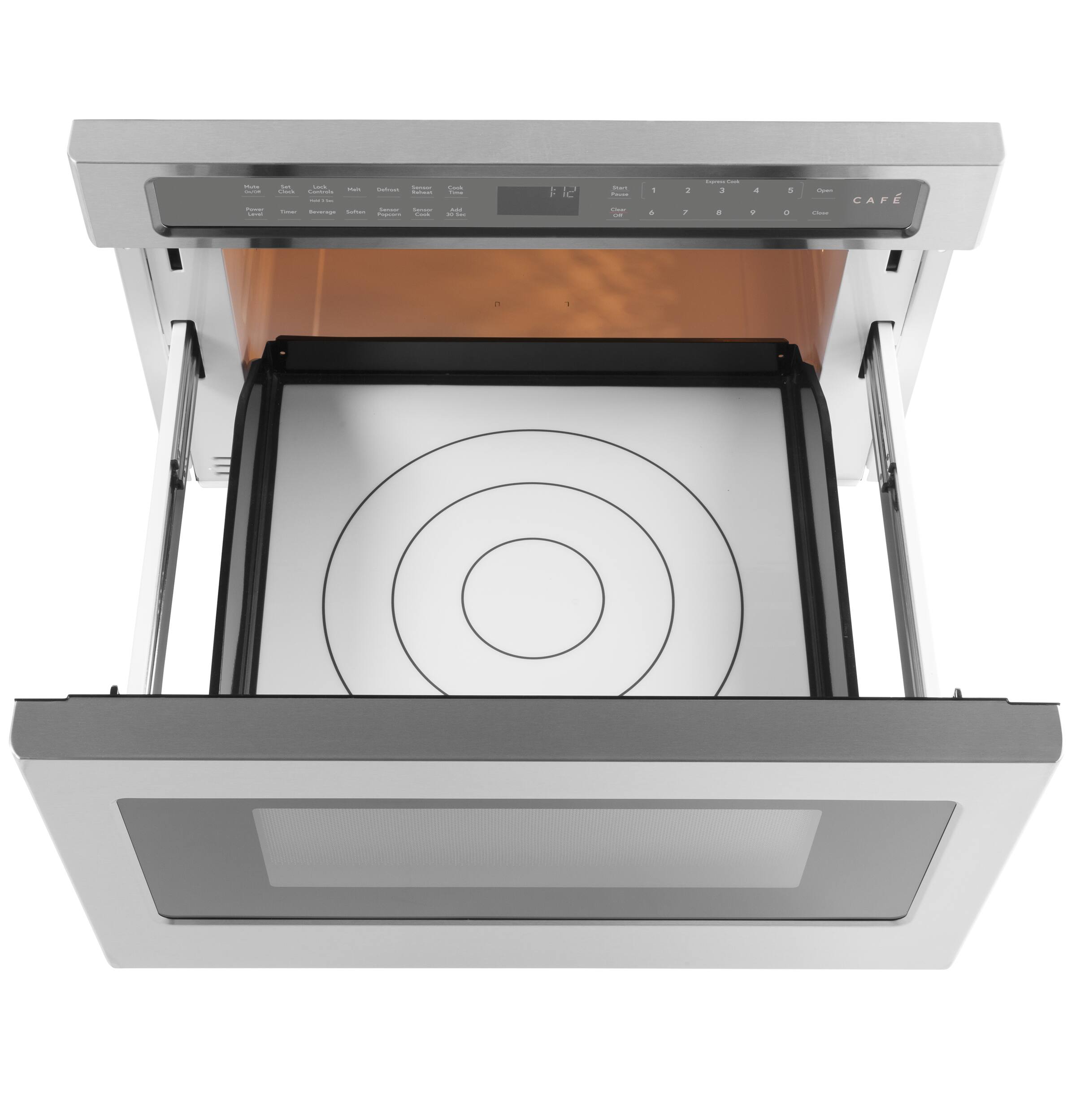 Alt View 12. Café - 1.2 Cu. Ft. Built-In Drawer Microwave with Sensor Cook and Sensor Reheat - Stainless Steel.
