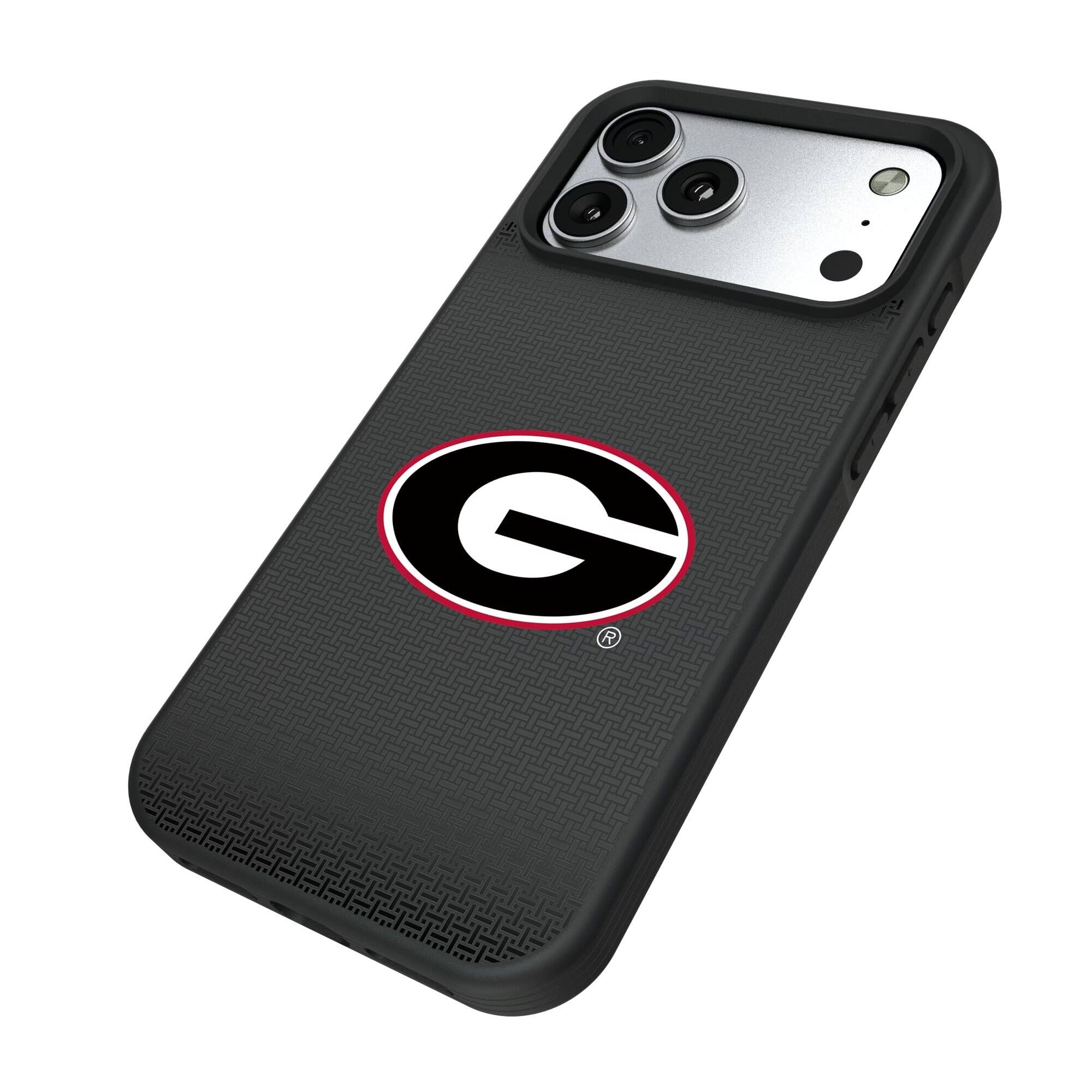 Alt View 1. Keyscaper - Georgia Bulldogs Bump Case with 8.2ft Drop Protection - 16 Pro Max - Black.