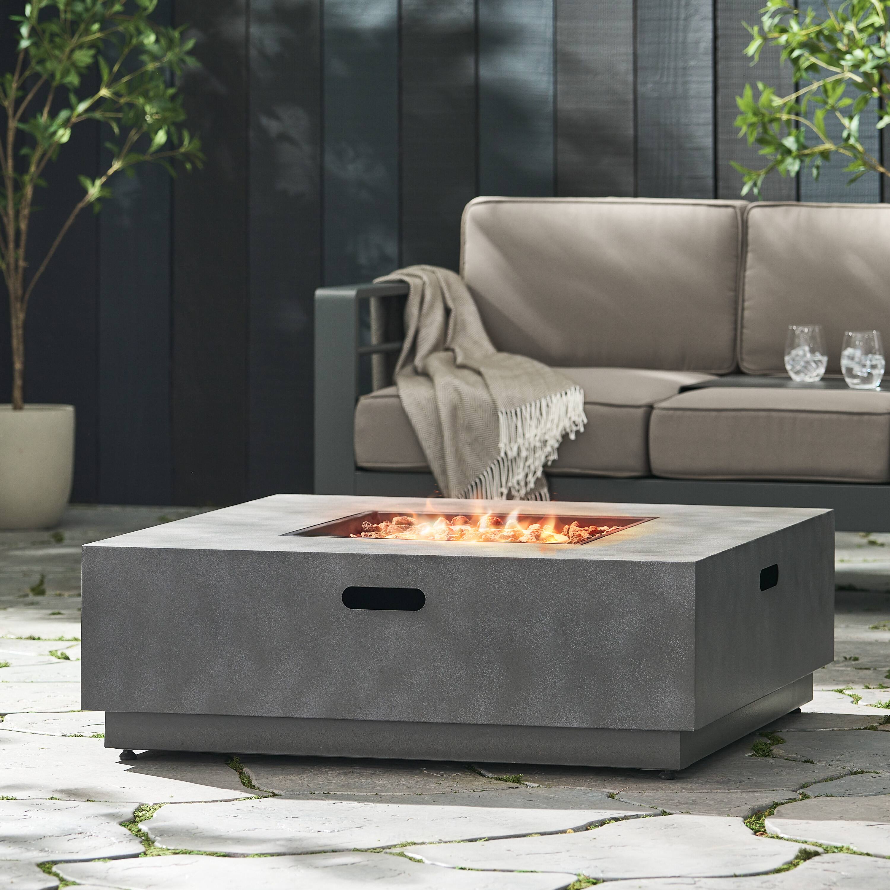 Alt View 1. Siljoy - 50000 BTU Square Iron Fire Pit Heavy Duty Outdoor Patio Backyard Heater.