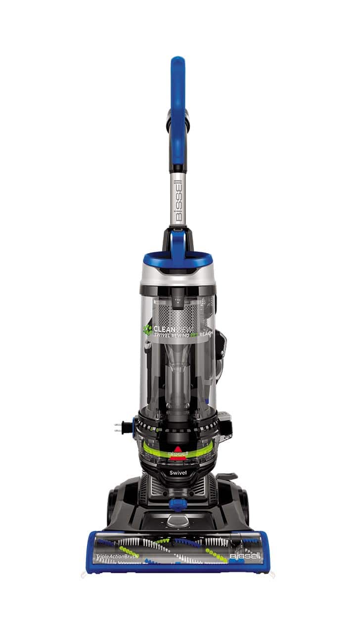 BISSELL - CleanView Upright Vacuum - Molded Silver, Cobalt Blue/Elelectric Green - Front_Zoom