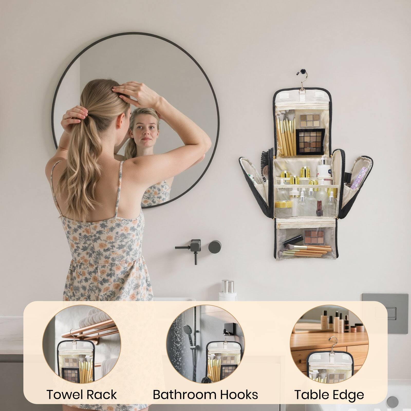 Towel Rack Bathroom Hooks Table Edge